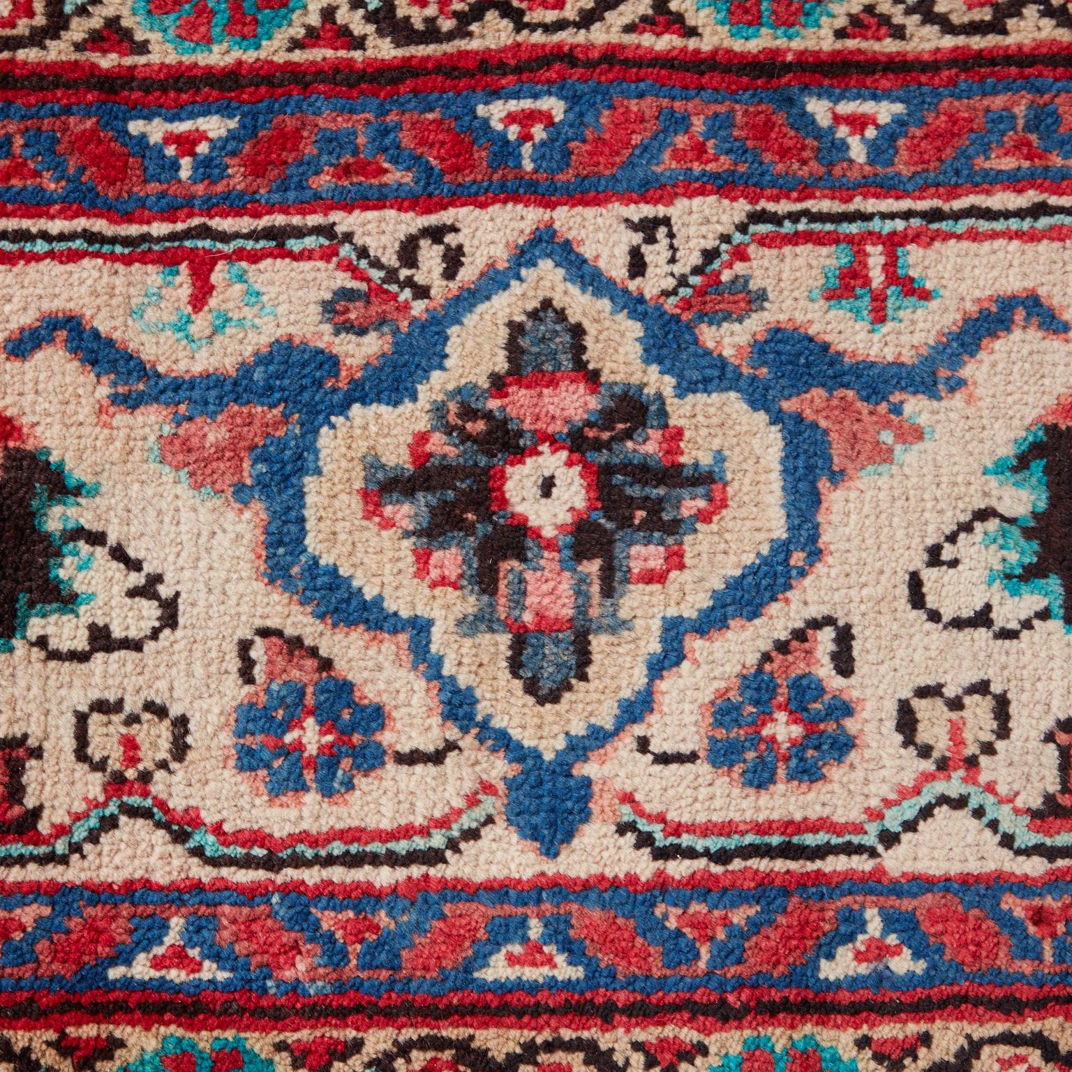 Hand-Knotted Antique Mahal Rug Signed and Dated 1919 For Sale