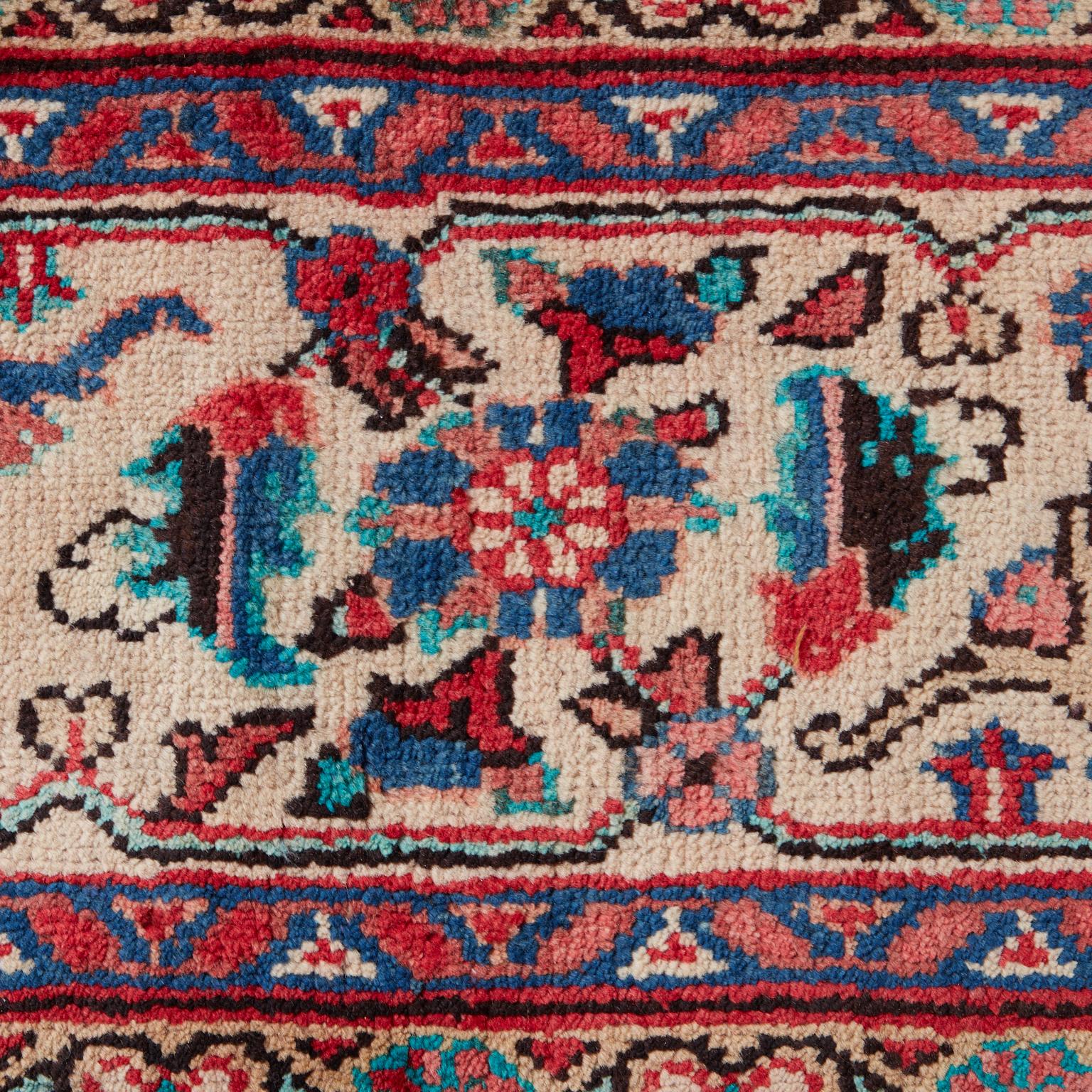 20th Century Antique Mahal Rug Signed and Dated 1919 For Sale