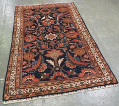 Antique Mahal rug with large scale floral design.  Circa 1920.