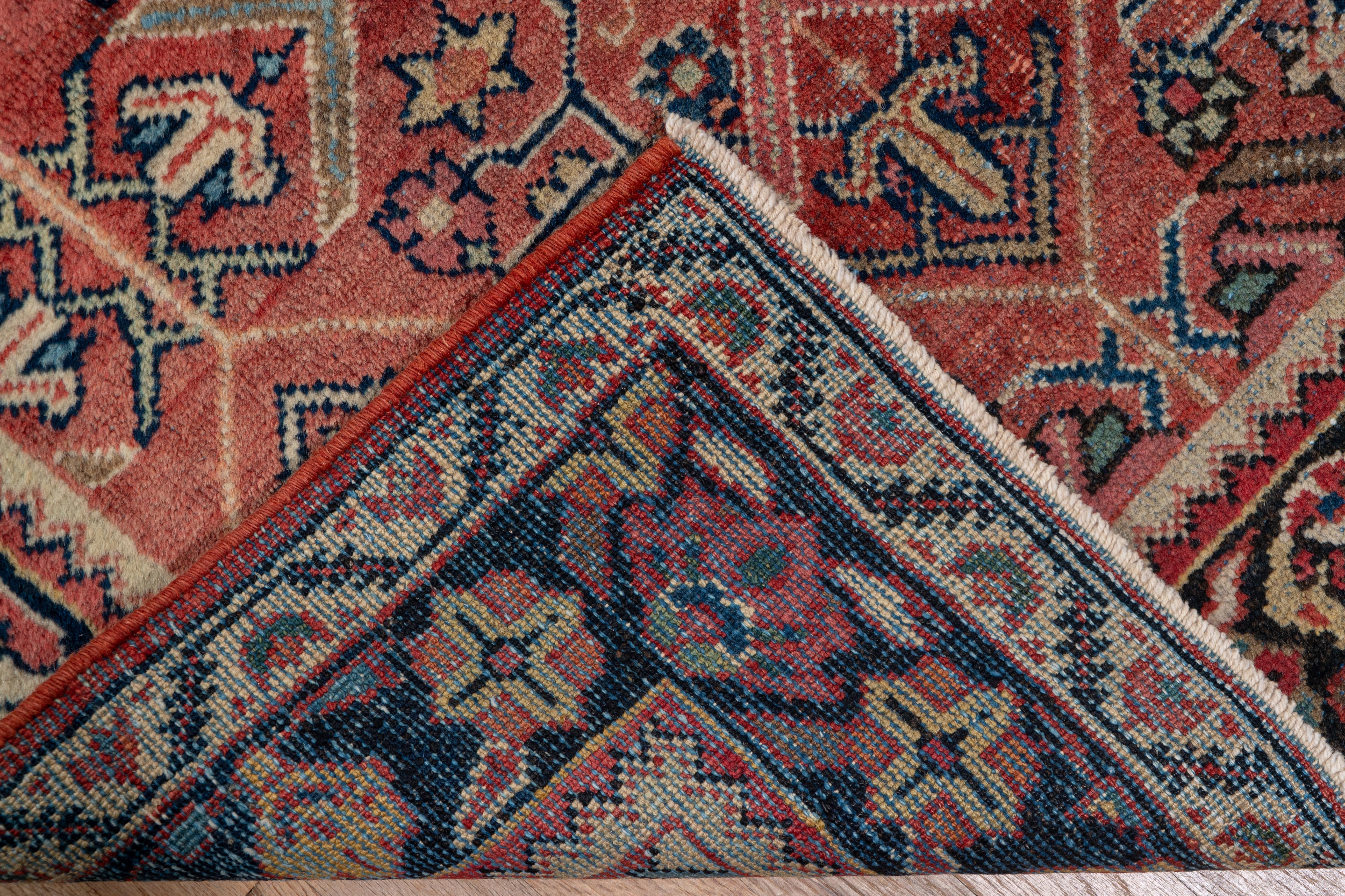 Antique Mahal Runner, circa 1910, Terracotta Field In Excellent Condition For Sale In New York, NY
