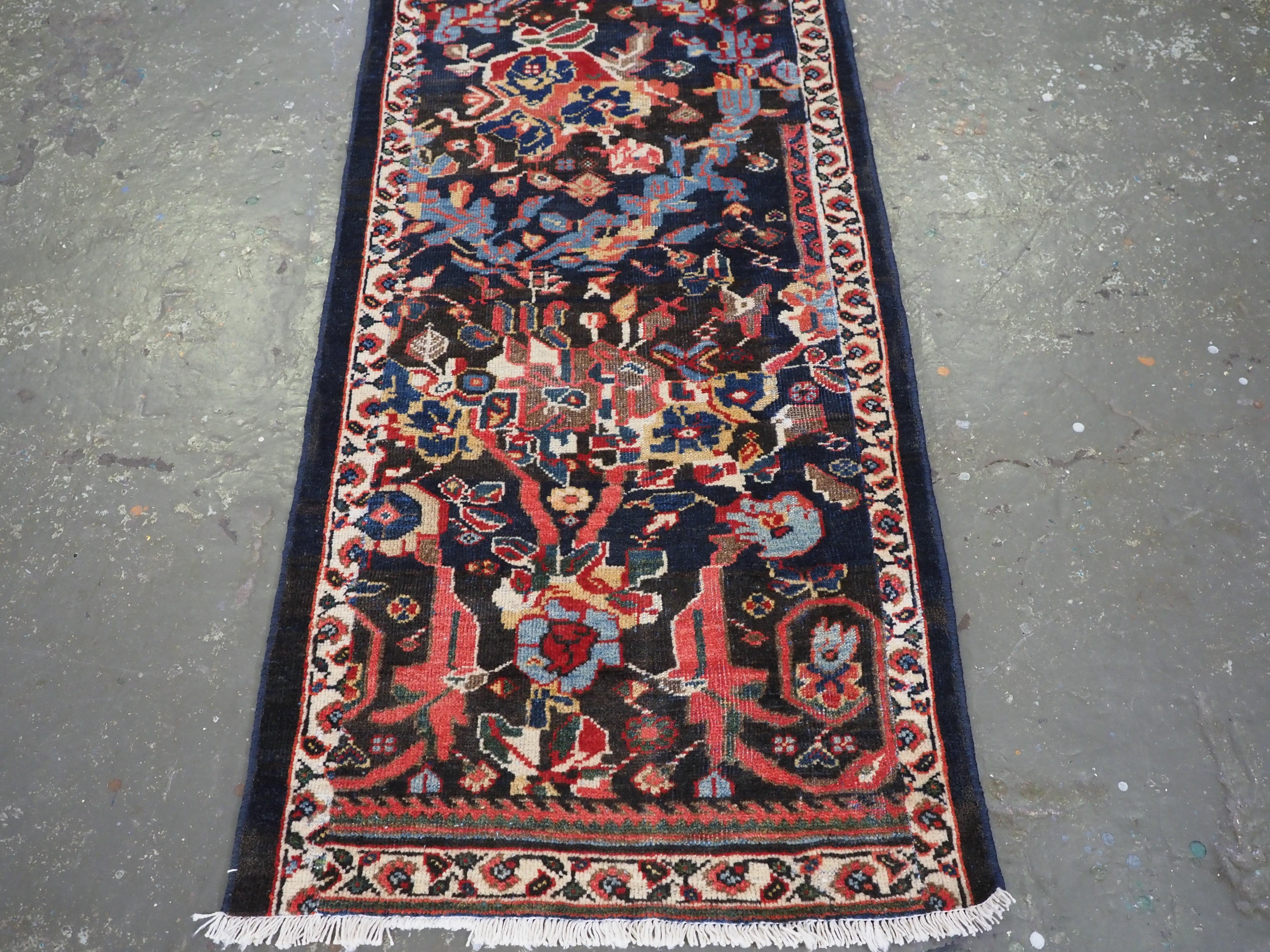 Antique Mahal runner of a very scarce narrow width.  Circa 1900. For Sale 1