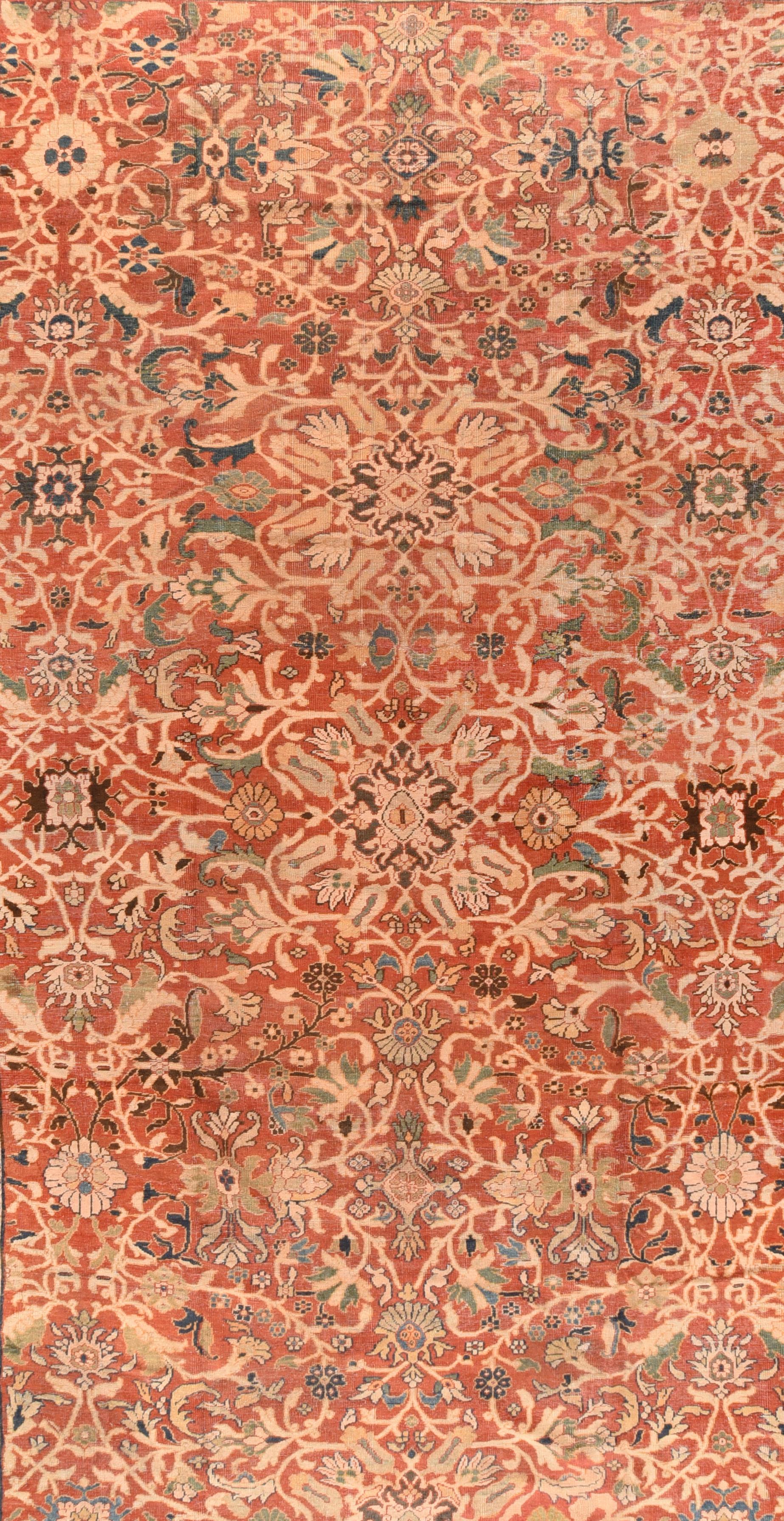 Perse Ancien tapis Mahal Soultanabad 12'7'' x 19'8'' en vente