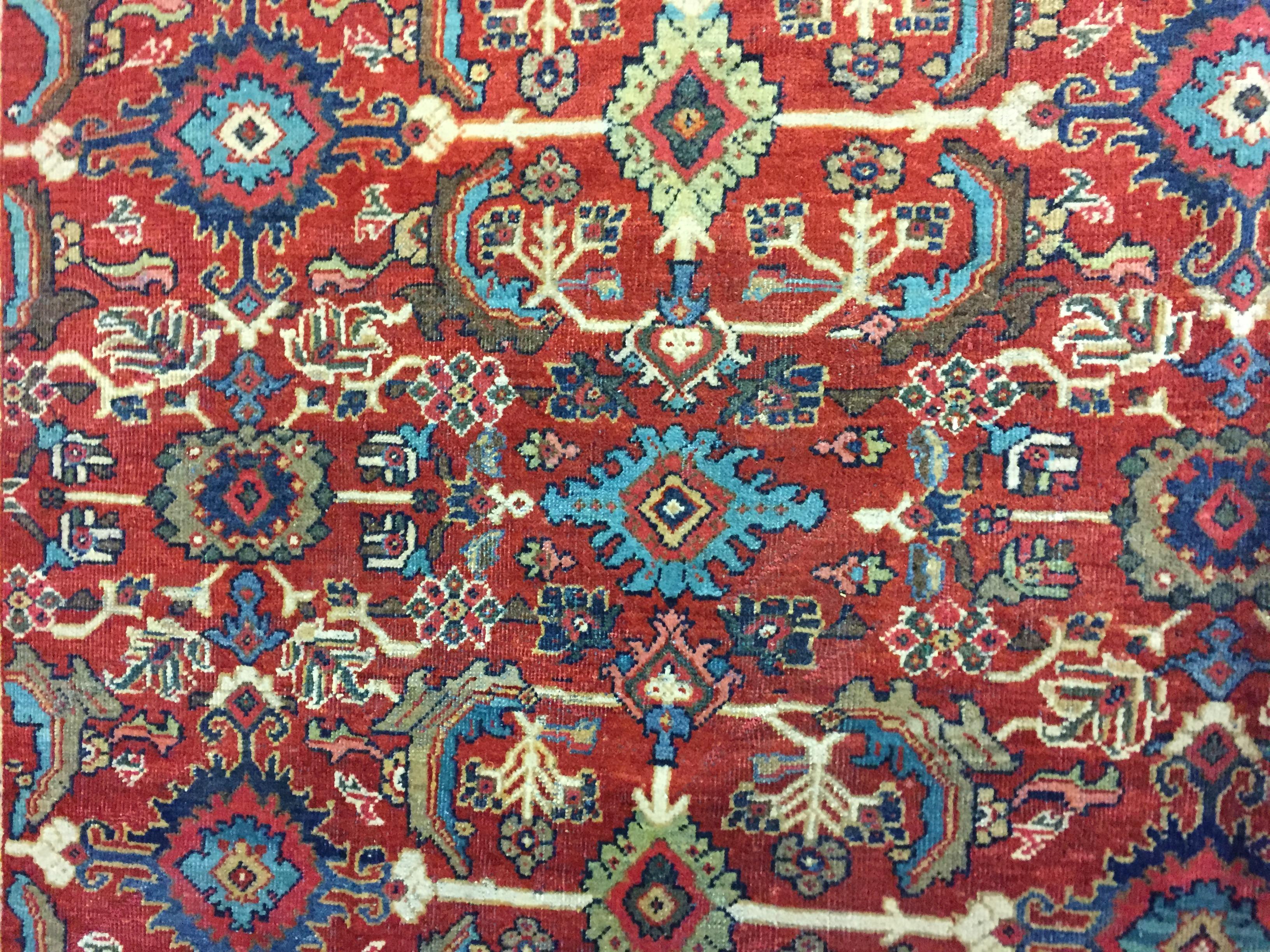 Antiker Mahal Sultanabad-Teppich aus Mahal  9'8 x 14'6 (19. Jahrhundert) im Angebot