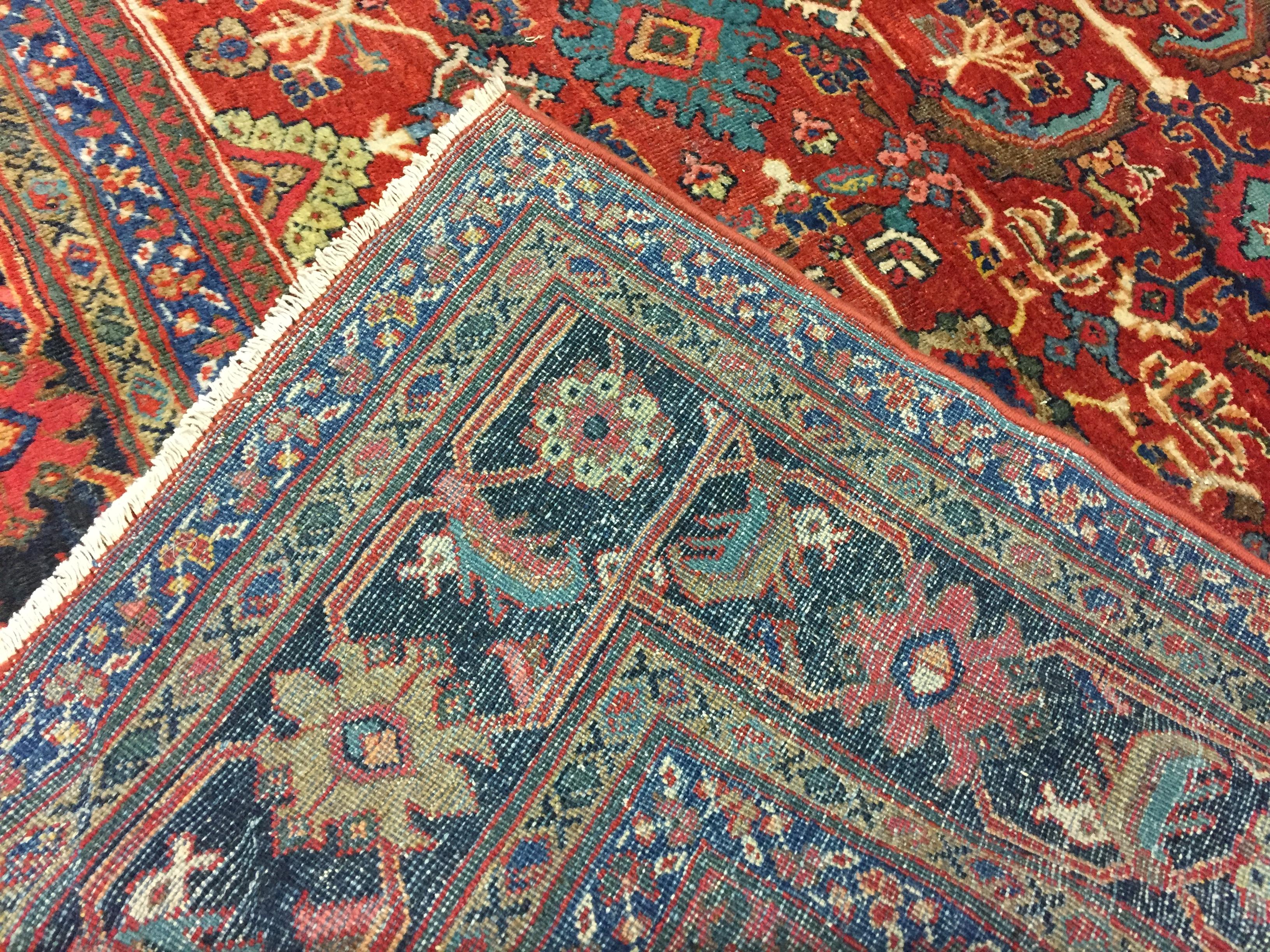 Antiker Mahal Sultanabad-Teppich aus Mahal  9'8 x 14'6 im Angebot 2