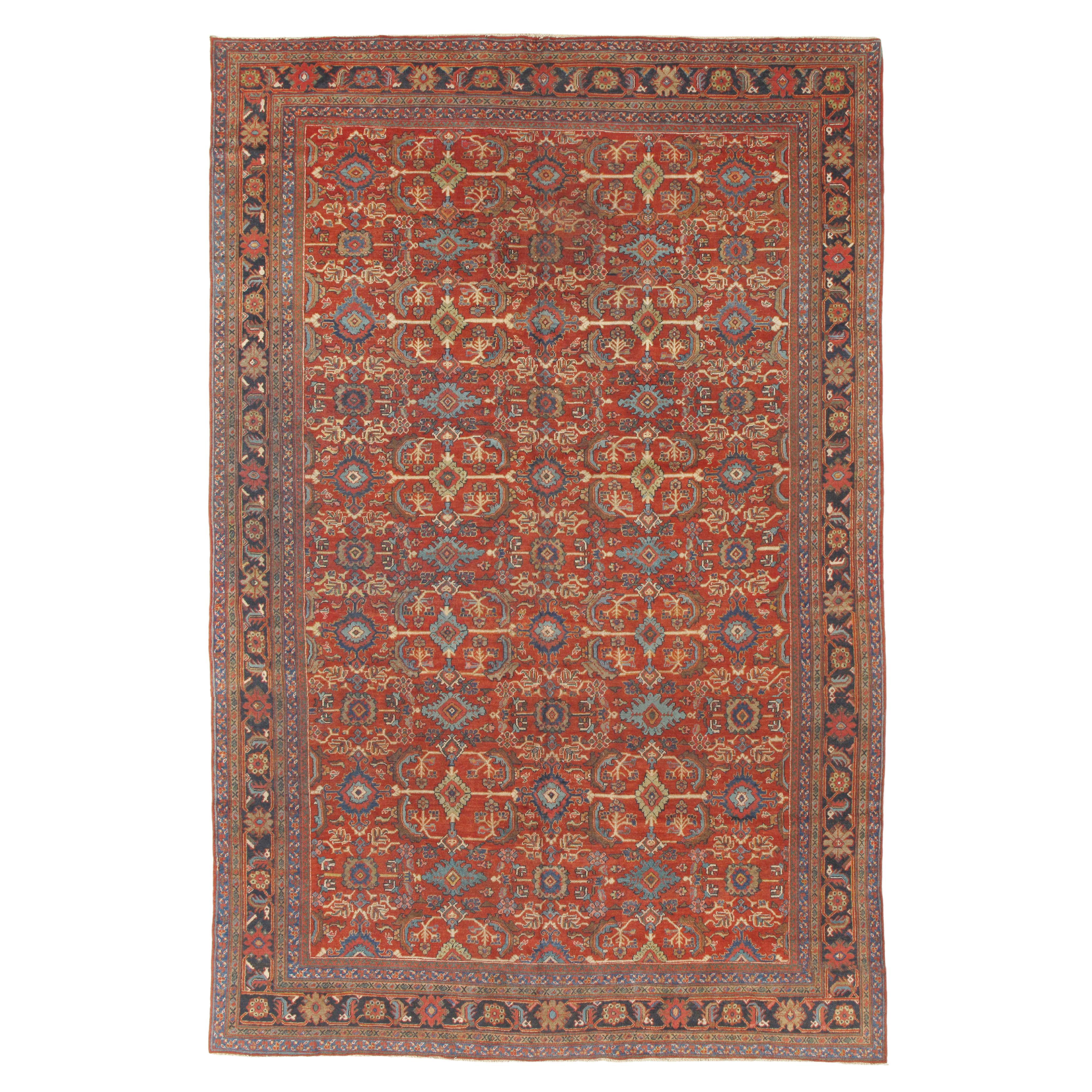 Antique Mahal Sultanabad Carpet Rug  9'8 x 14'6 For Sale