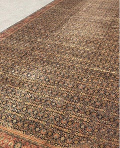 Antique Mahjaran Sarouk Navy / Rust Area Rug 16'10"x38'