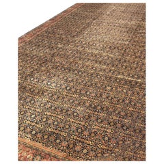 Antique Mahjaran Sarouk Navy / Rust Area Rug 16'10"x38'