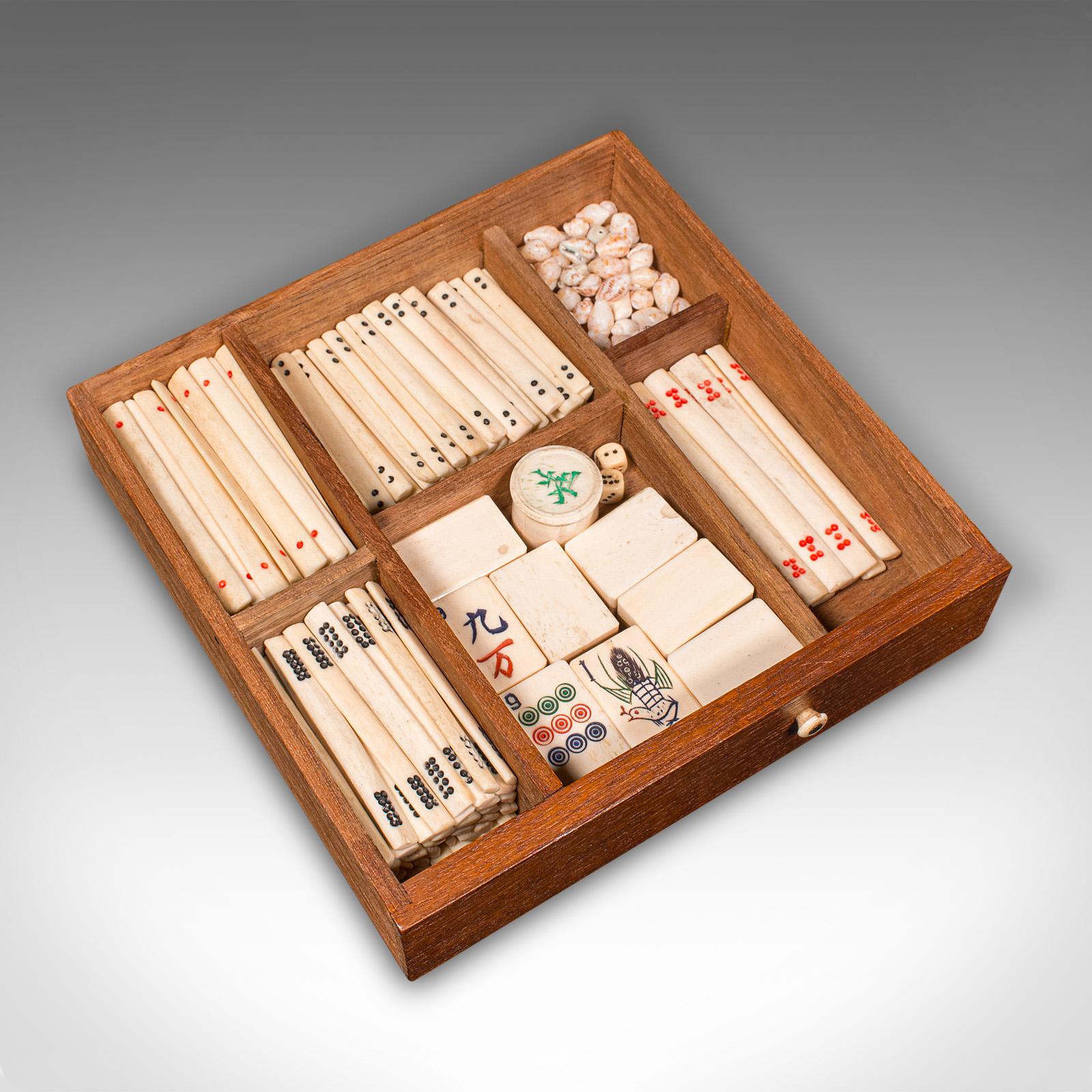 Antique Mahjong Case, Oriental, Teak Gaming Tile Box, Late Victorian, Circa 1900 For Sale 1