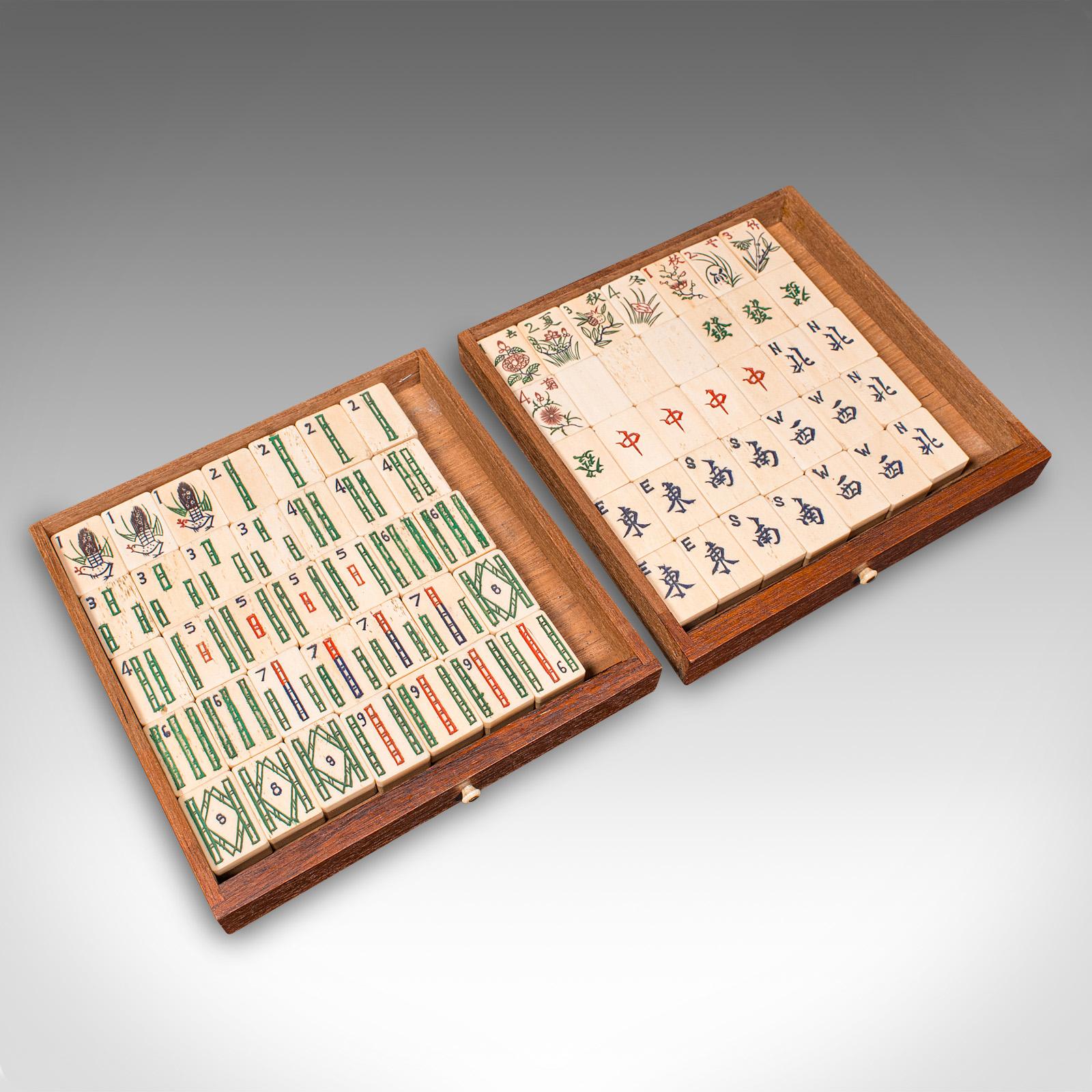 Antique Mahjong Case, Oriental, Teak Gaming Tile Box, Late Victorian, Circa 1900 For Sale 2