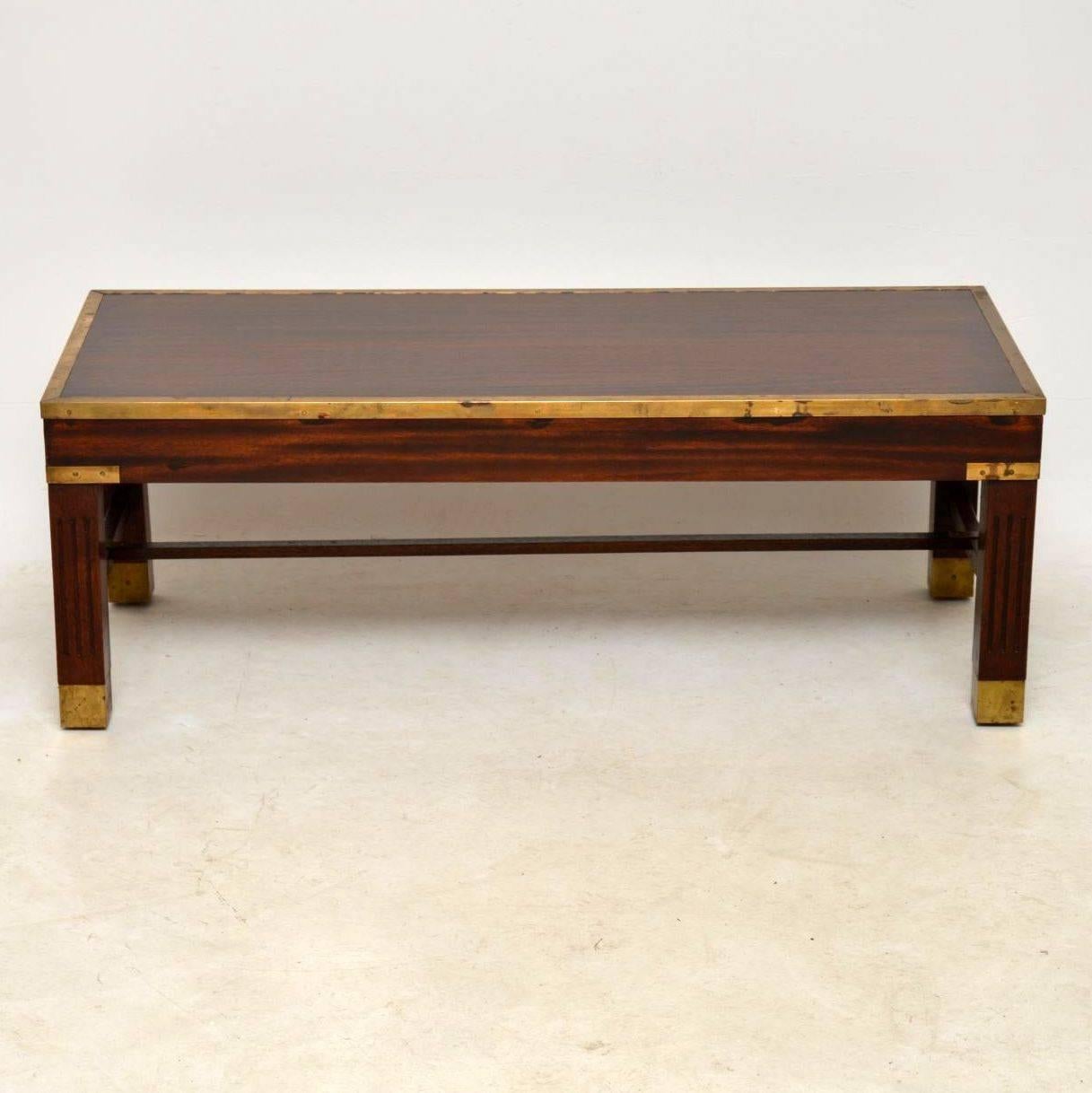 Antique Mahogany and Brass Coffee Table 2