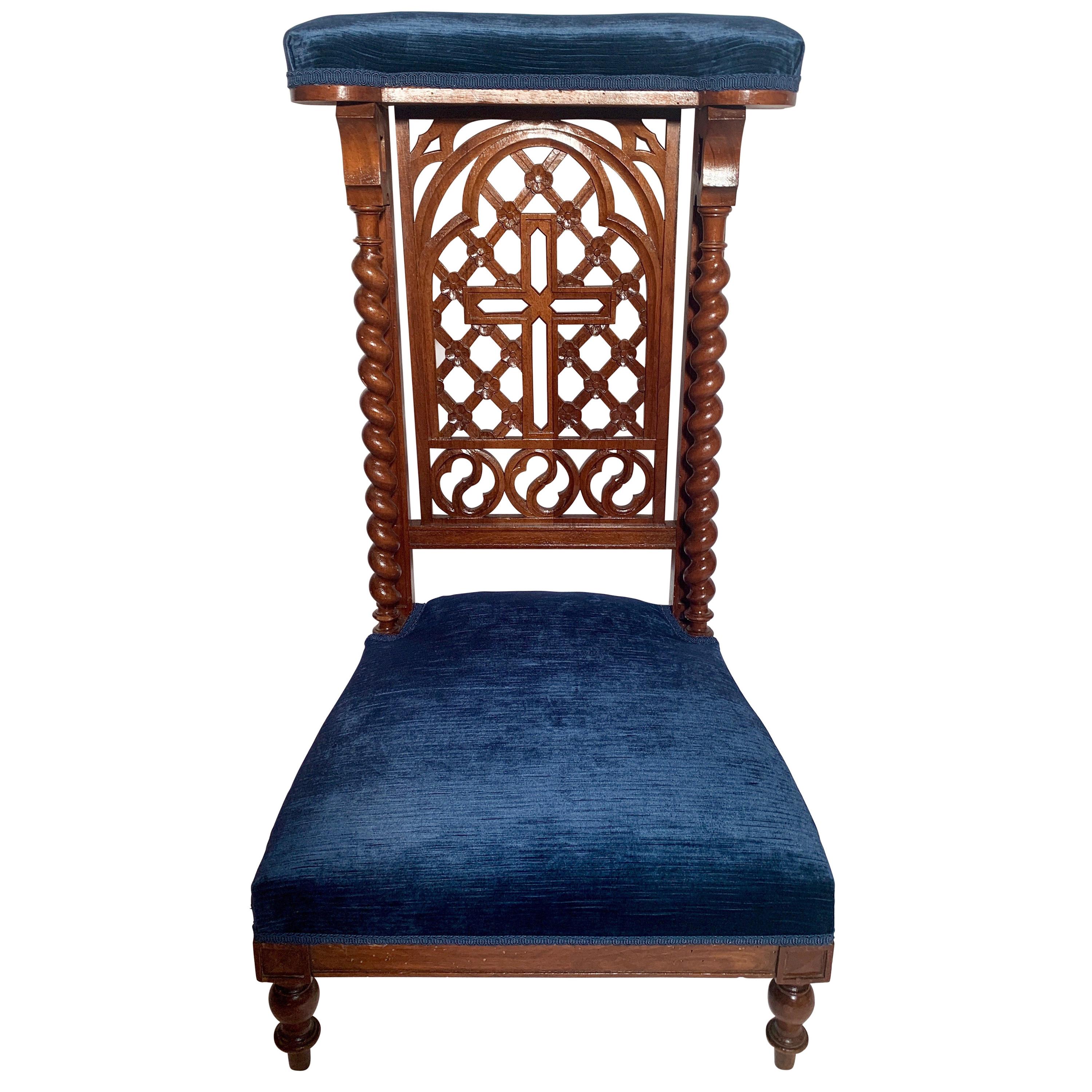 Antique Mahogany 19th Century "Prie Dieu" Chair