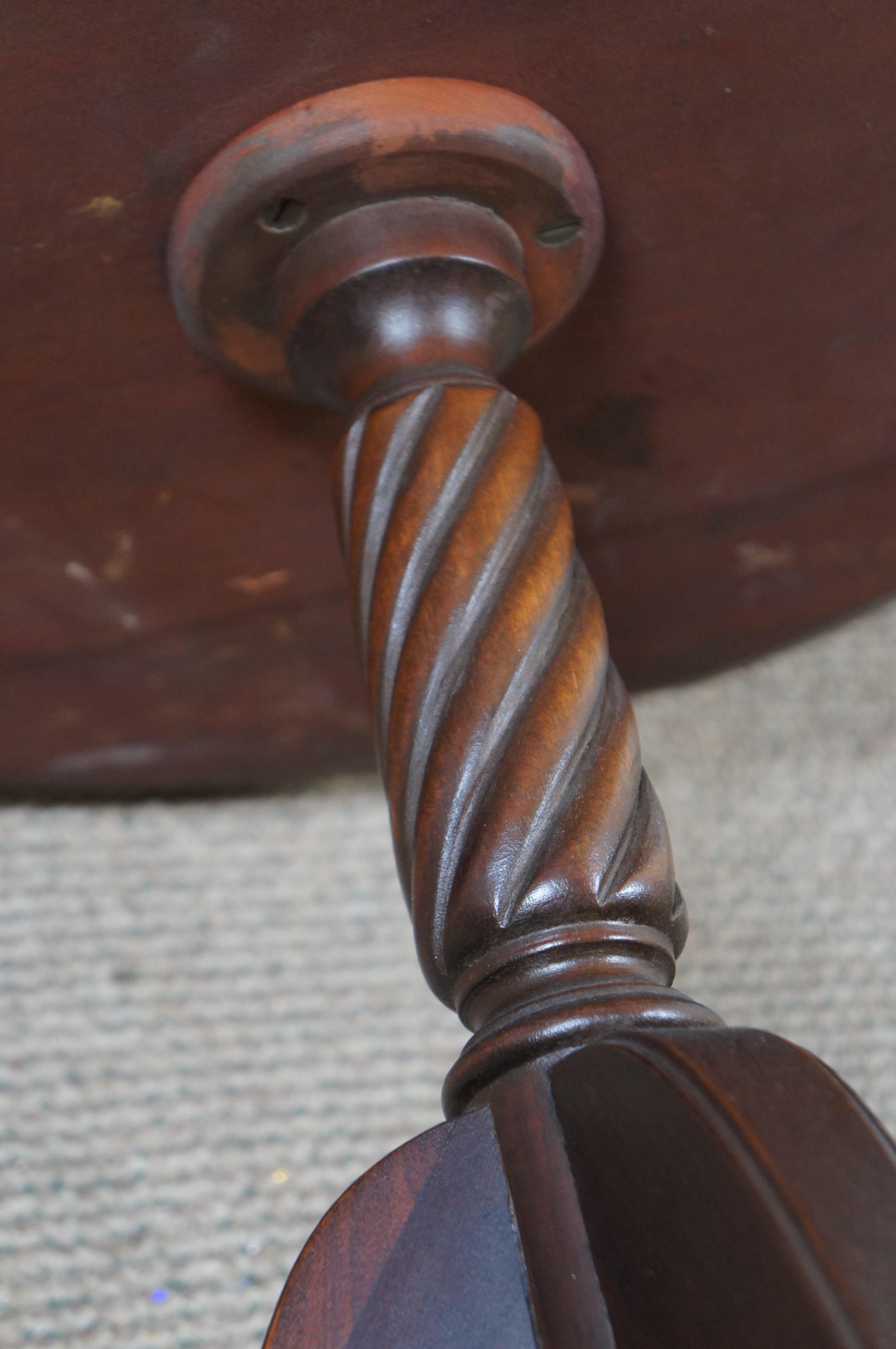 Antique Mahogany 2 Tier Pie Crust Dumbwaiter Butler Pedestal Serving Table 20
