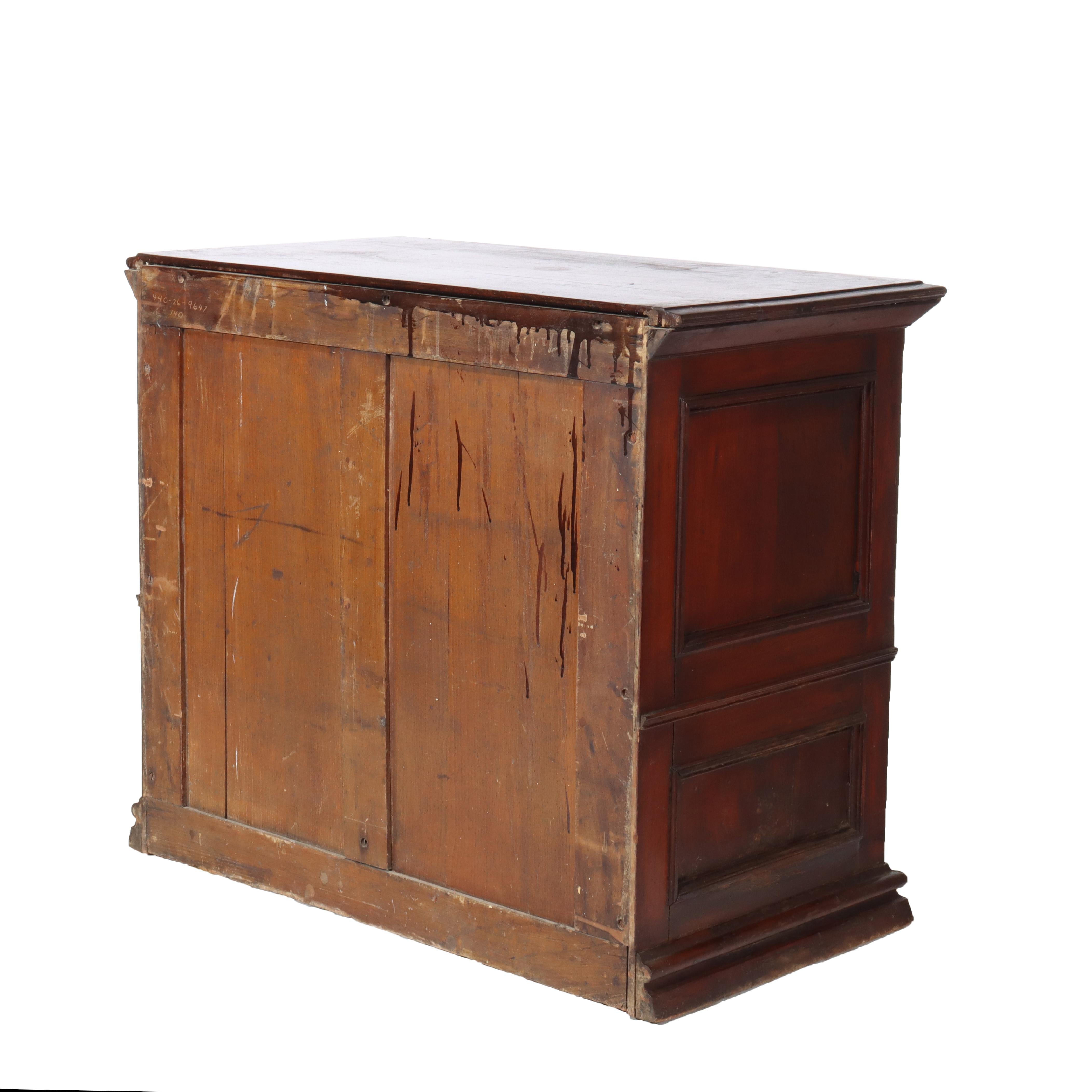 Antique Mahogany 22 Drawer Country Store Spool Cabinet C1900 For Sale 6