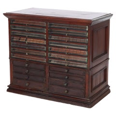 Antique Mahogany 22 Drawer Country Store Spool Cabinet C1900