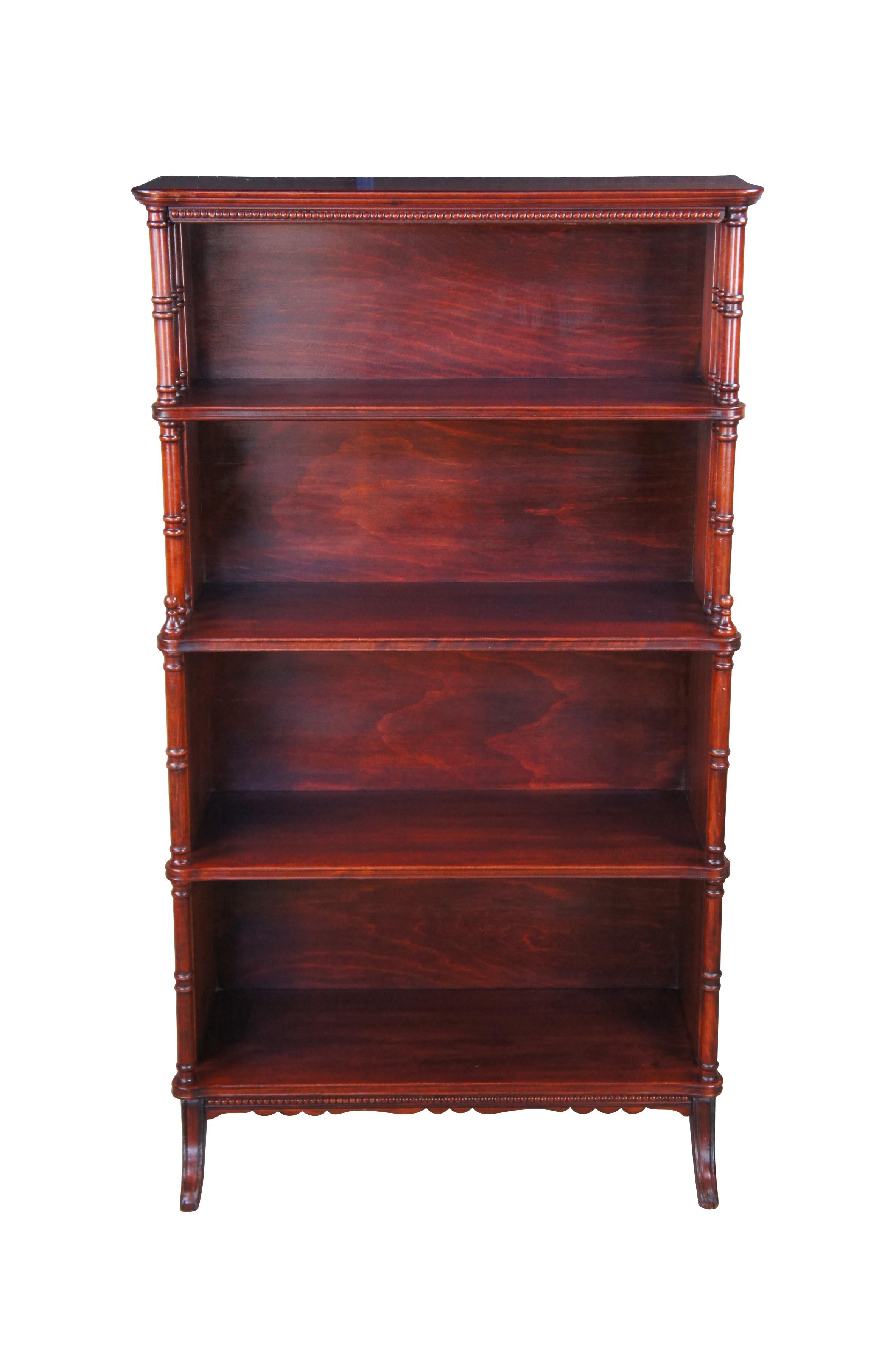 Sheraton Antique Mahogany 4 Shelf Library Office Bookcase Etagere Book Stand 50