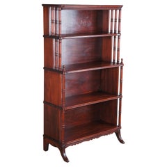 Vintage Mahogany 4 Shelf Library Office Bookcase Etagere Book Stand 50"