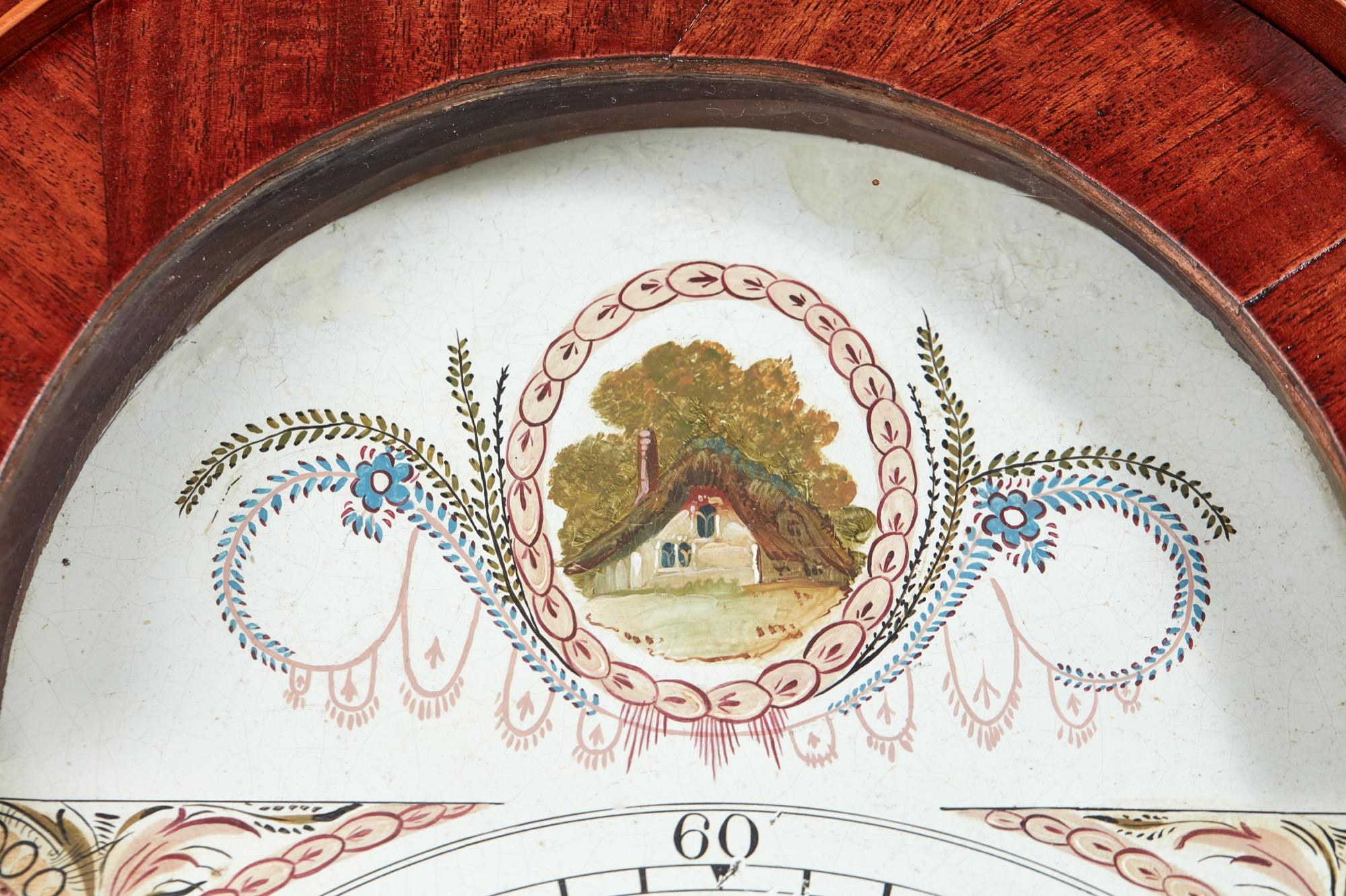 XIXe siècle Horloge ancienne à 8 jours en acajou en vente