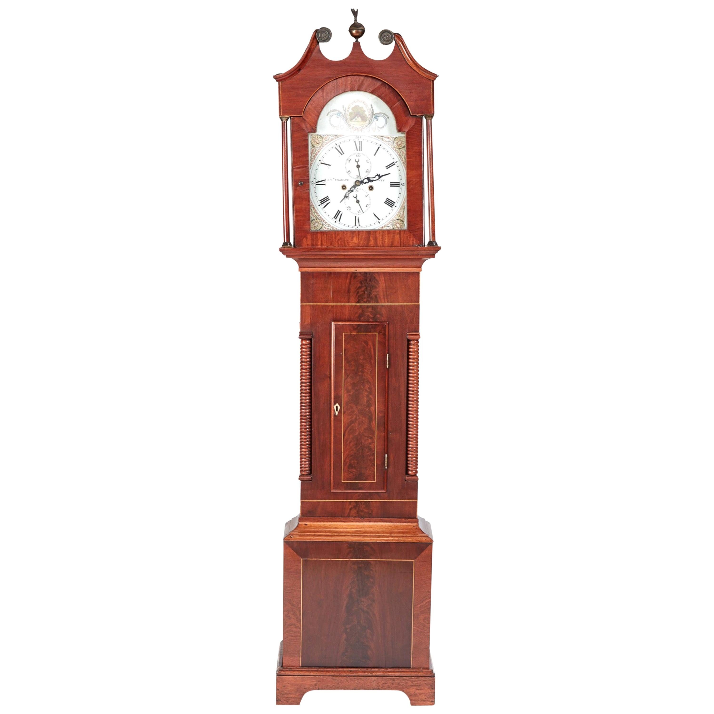 Antique Mahogany 8-Day Longcase Clock For Sale