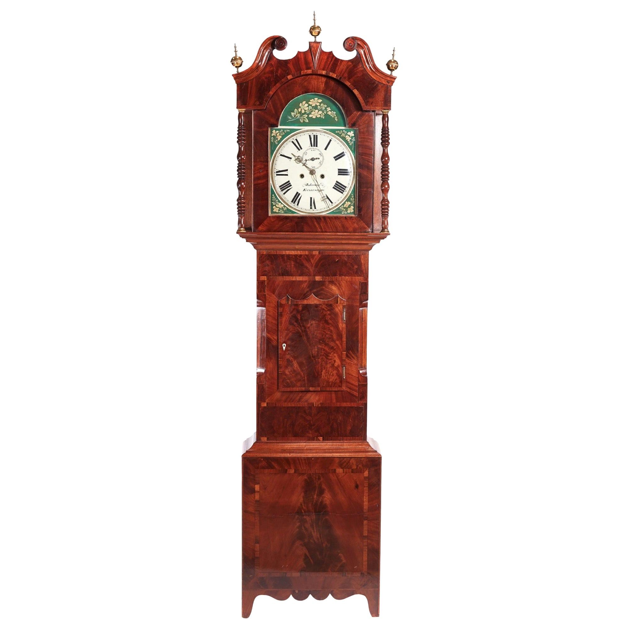 Antique Mahogany 8 Day Painted Face Longcase Clock