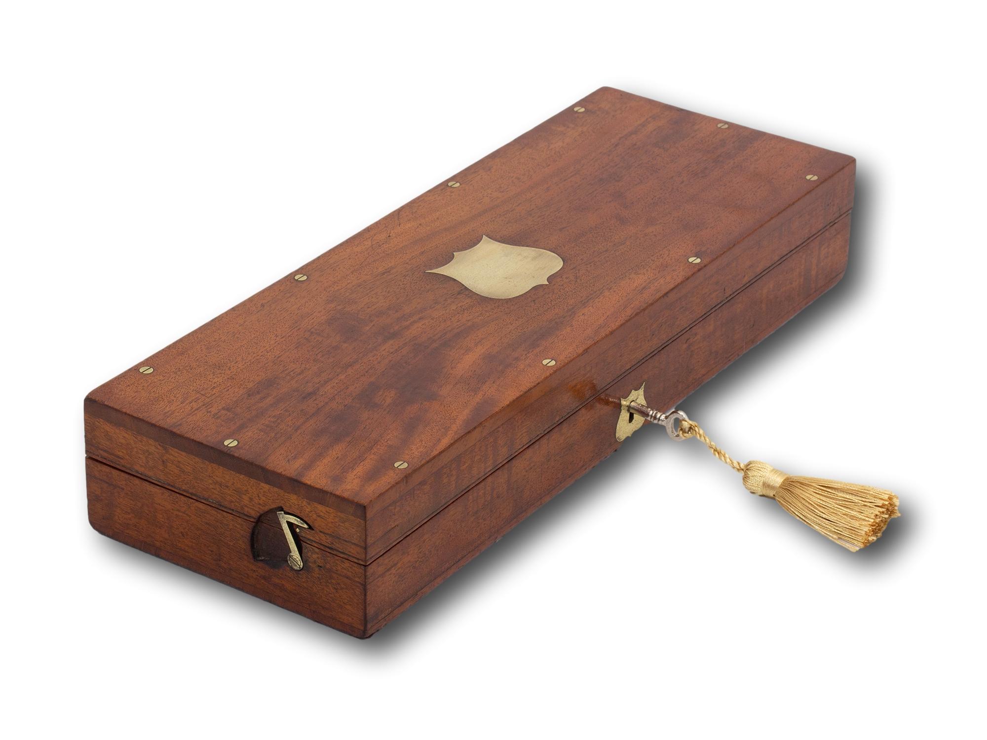 Late Victorian Antique Mahogany Accessories Jewelry Box For Sale