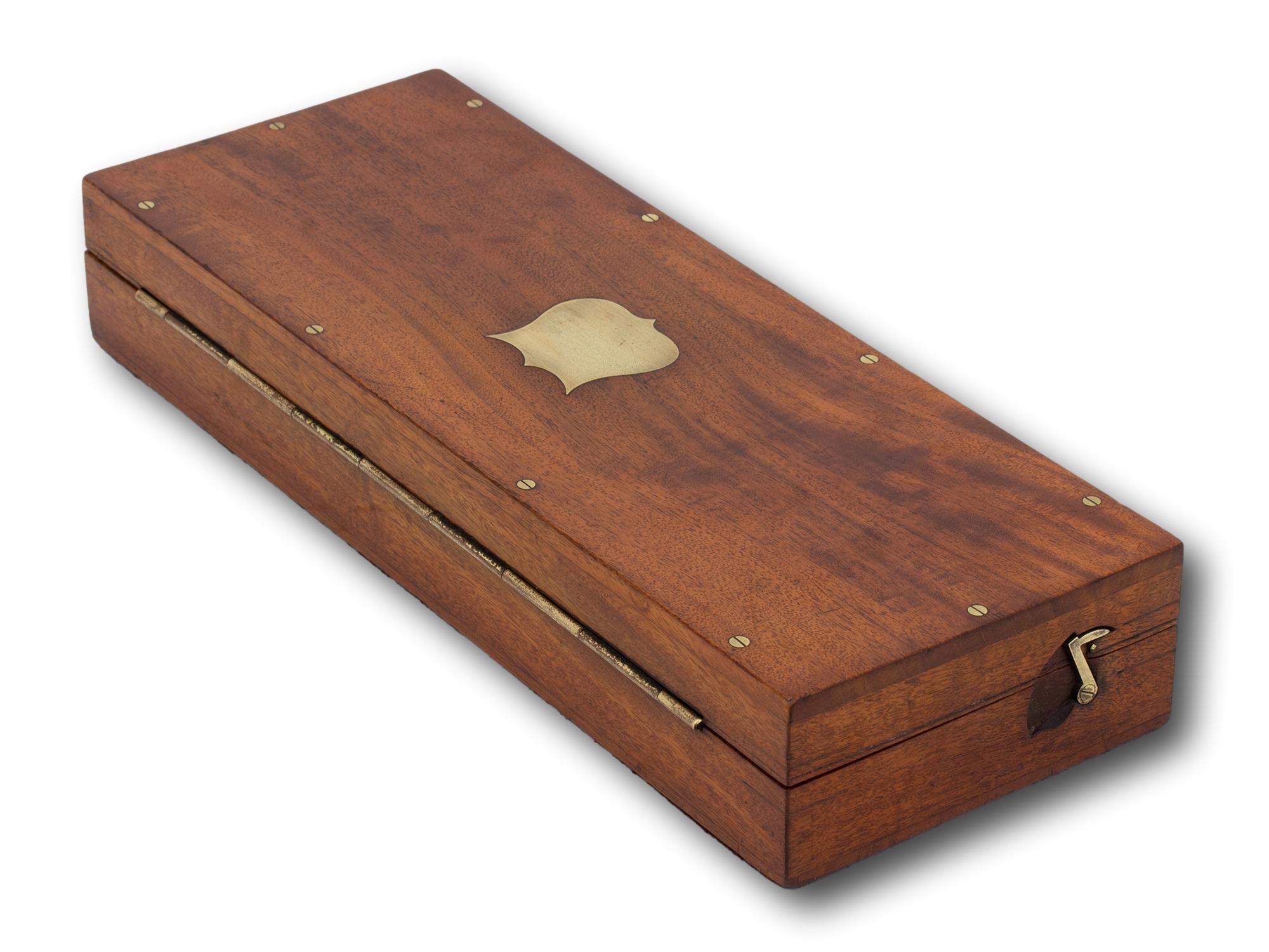 English Antique Mahogany Accessories Jewelry Box For Sale