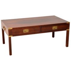 Antique Mahogany and Brass Military Campaign Coffee Table