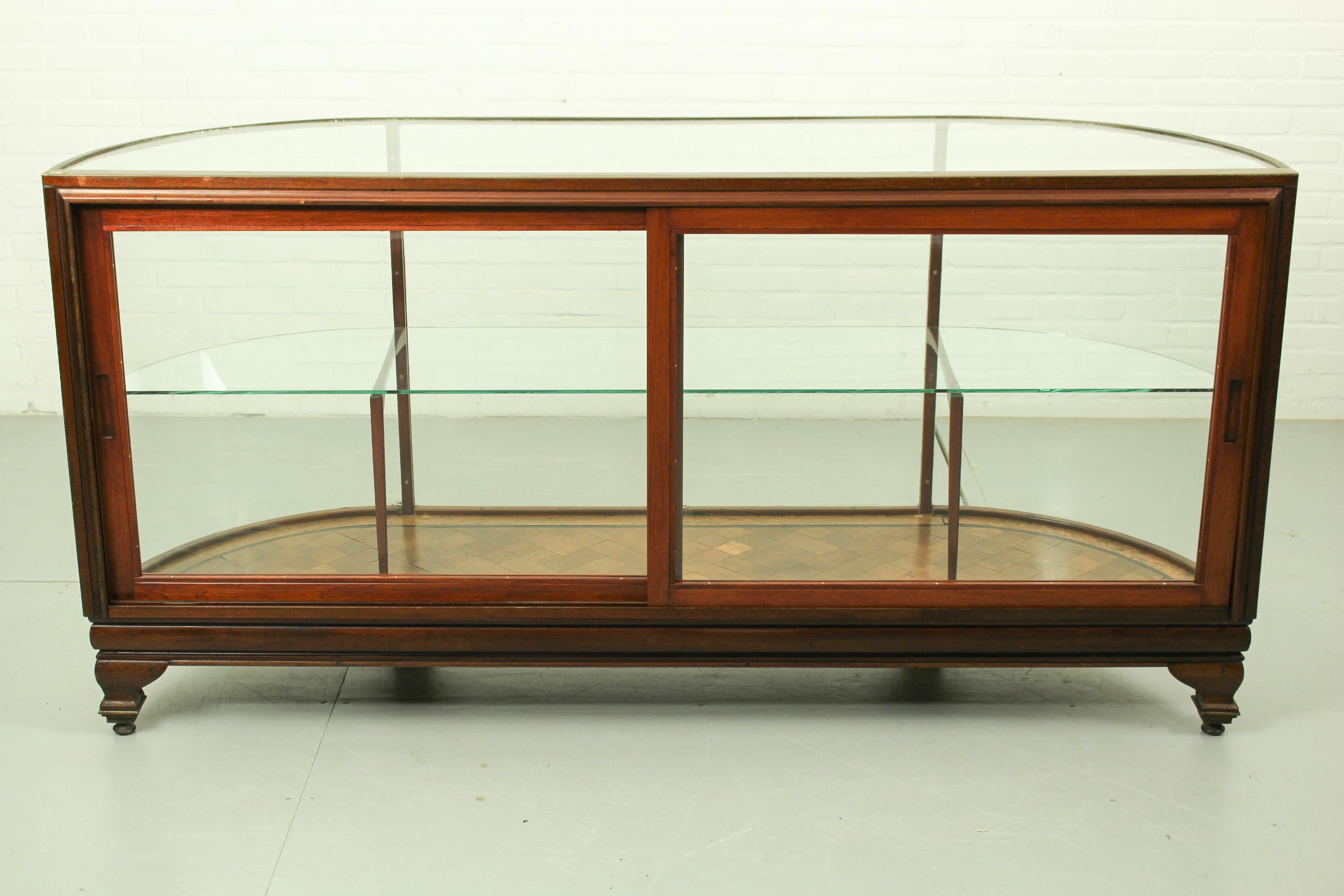 Antique Mahogany and Brass Shop Counter by Pollards, 1920s 5