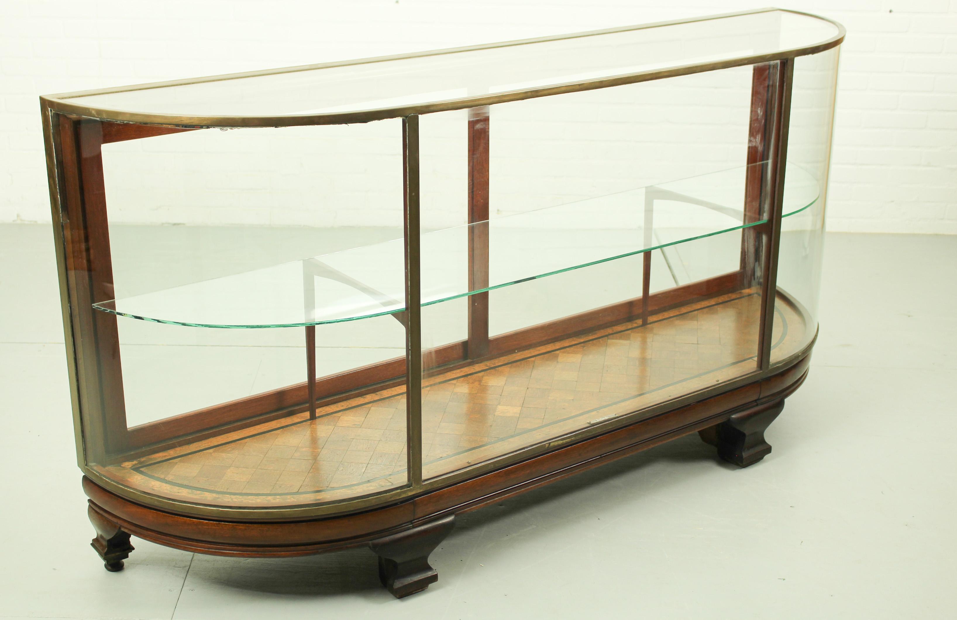 Antique Mahogany and Brass Shop Counter by Pollards, 1920s 11