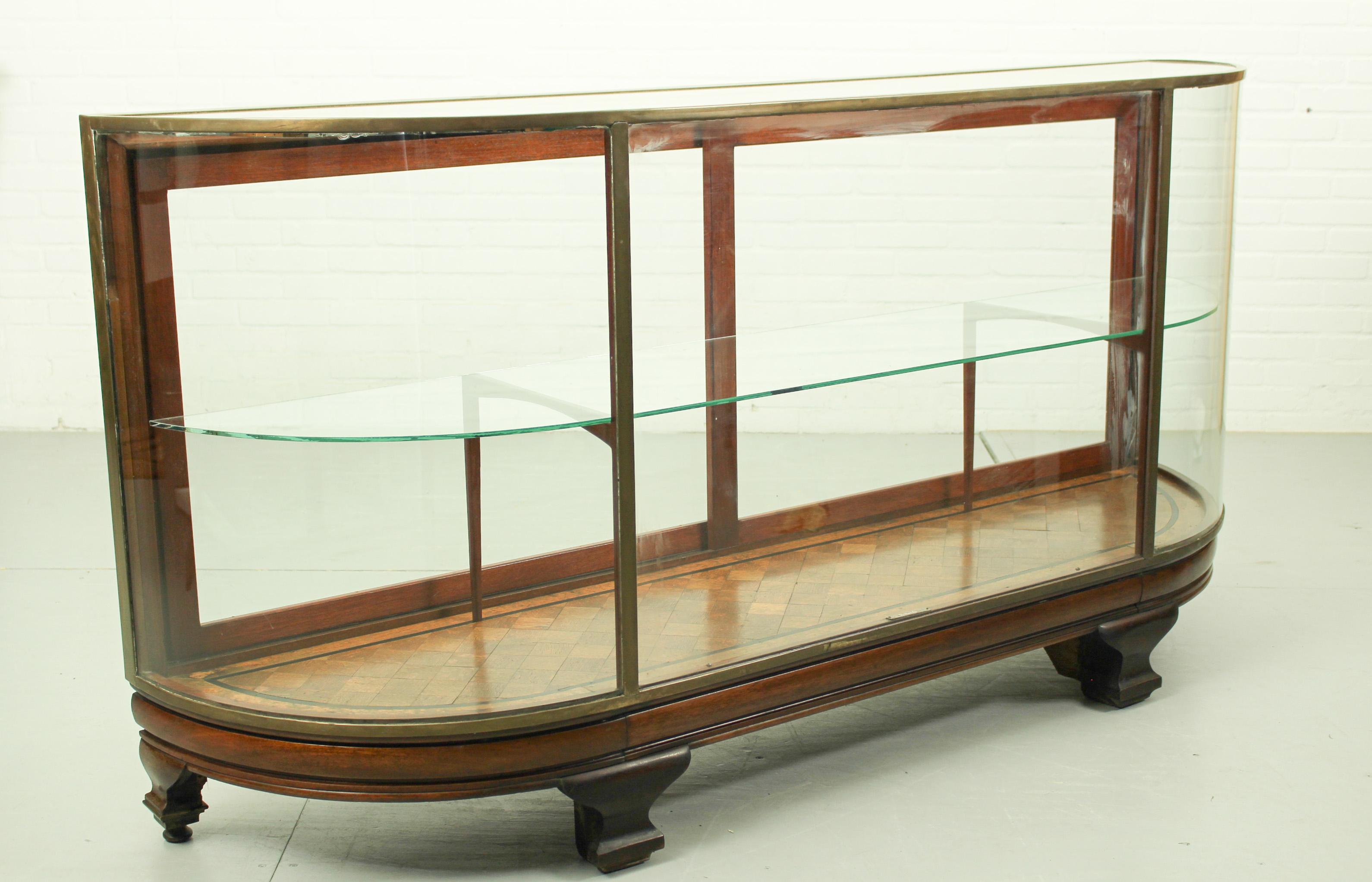 Antique Mahogany and Brass Shop Counter by Pollards, 1920s 12