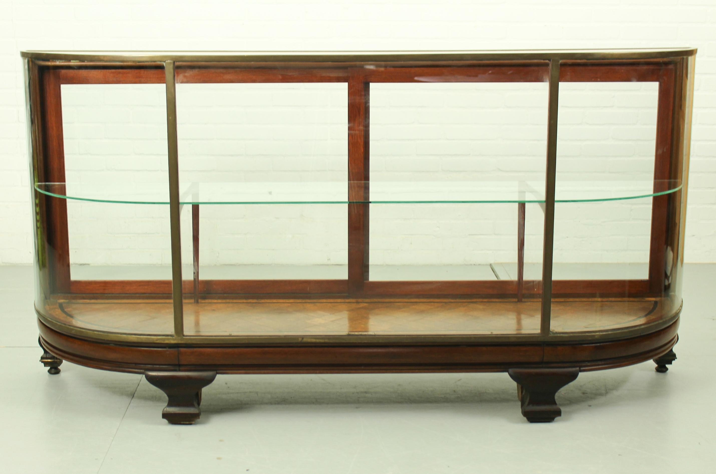 Antique Mahogany and Brass Shop Counter by Pollards, 1920s 14