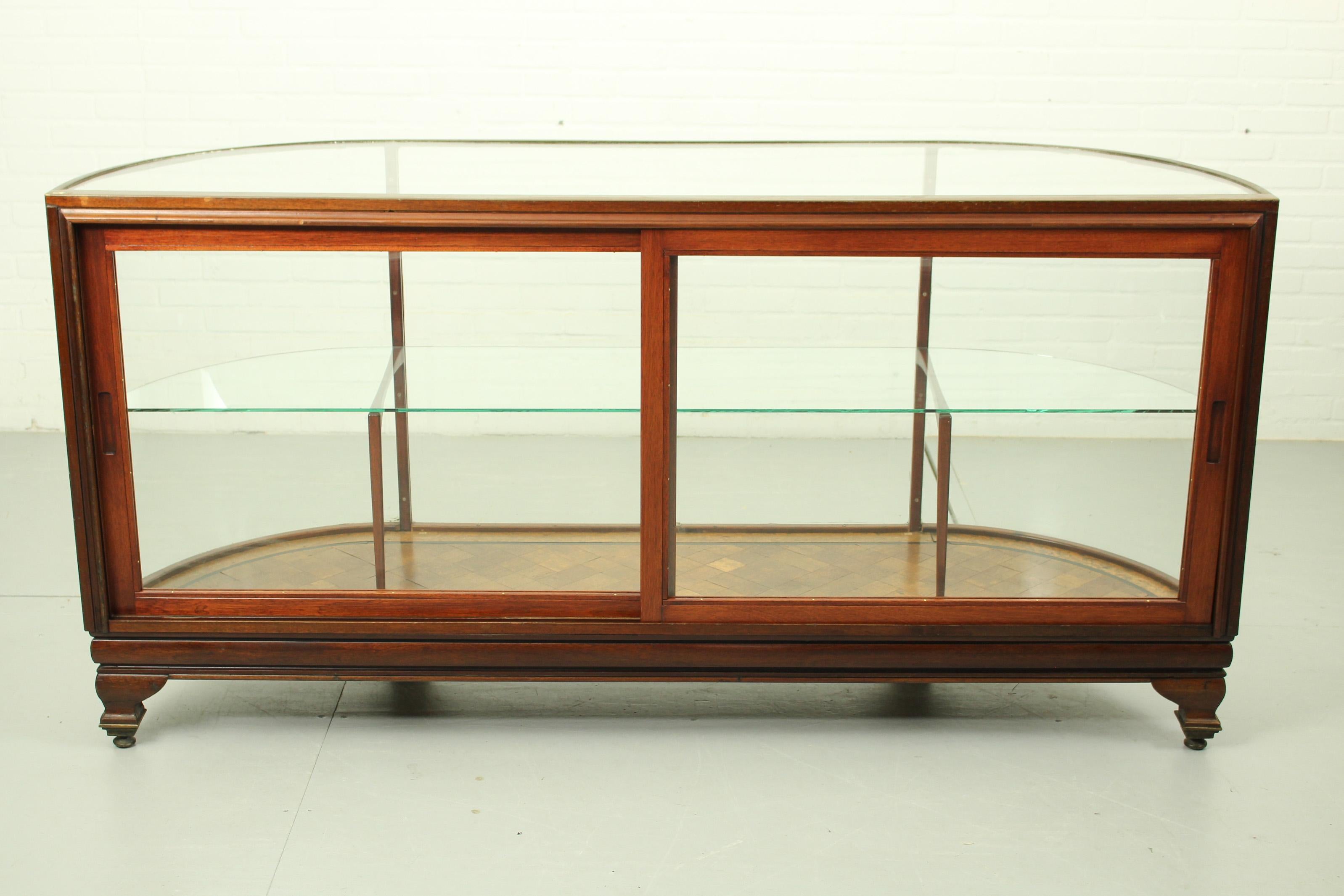 Art Deco Antique Mahogany and Brass Shop Counter by Pollards, 1920s