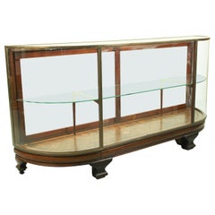 Antique Mahogany and Brass Shop Counter by Pollards, 1920s