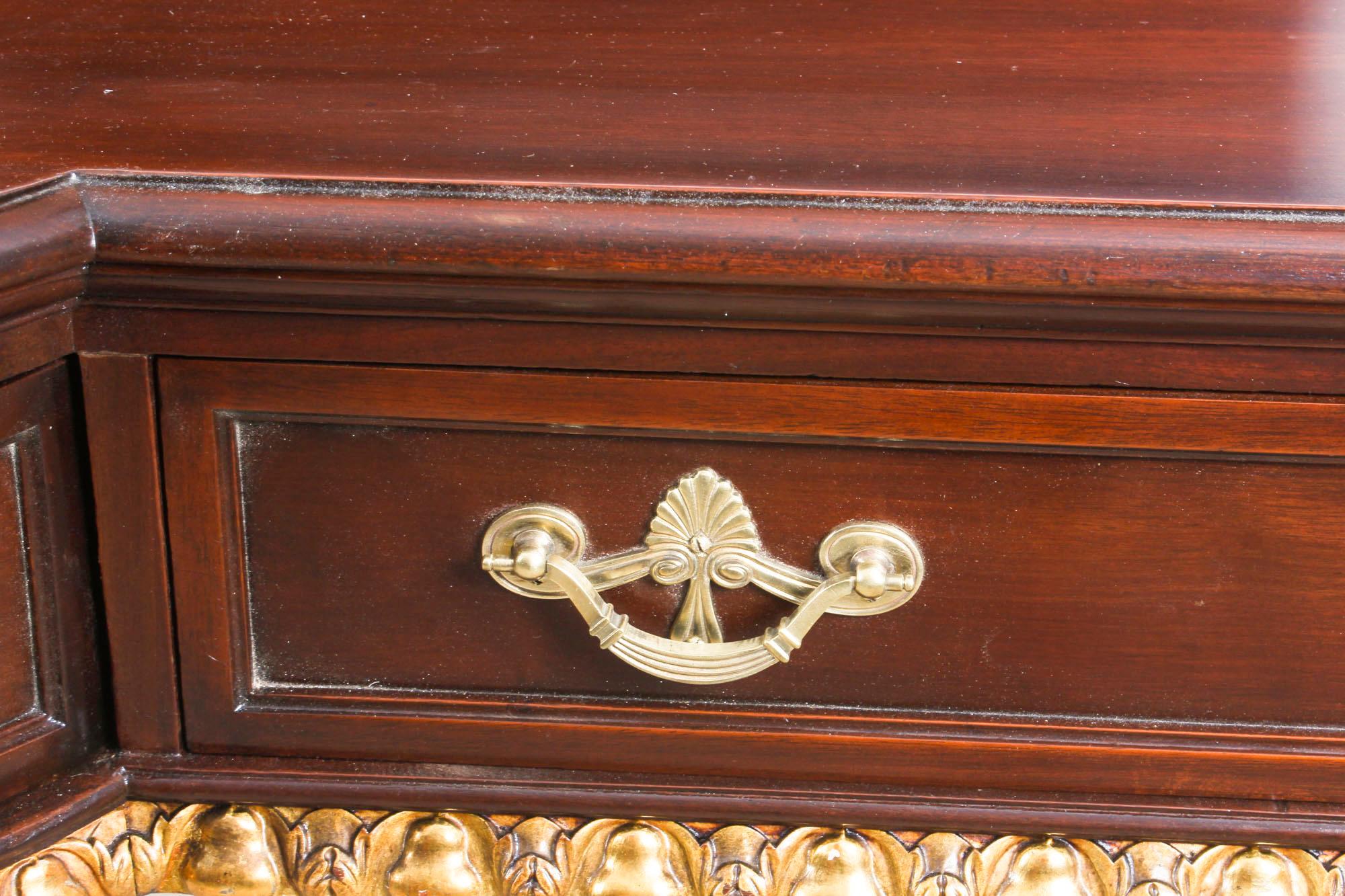 Antique Mahogany and Gilt Serving Table Sideboard, 19th Century 4