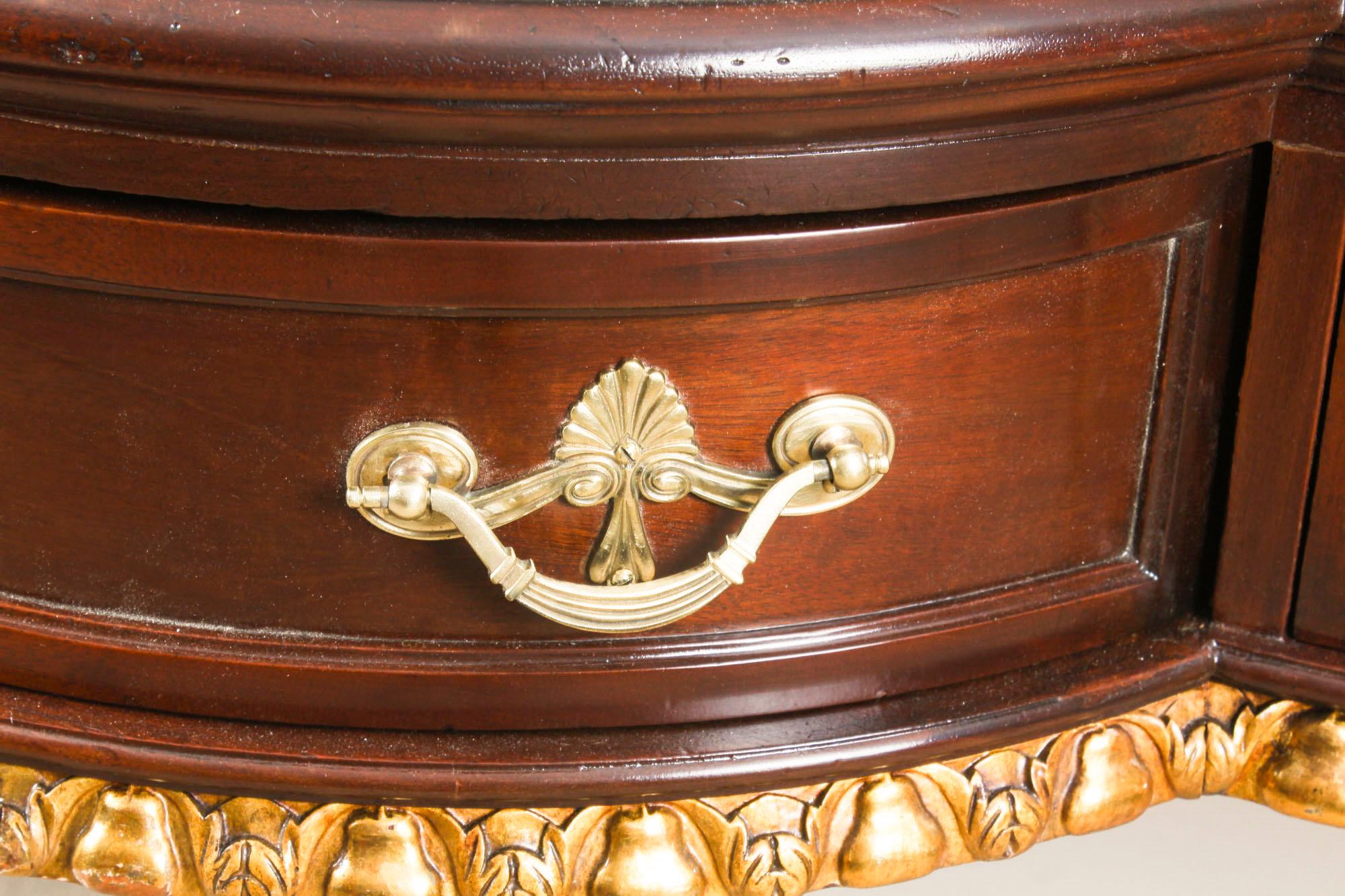 Antique Mahogany and Gilt Serving Table Sideboard, 19th Century 5