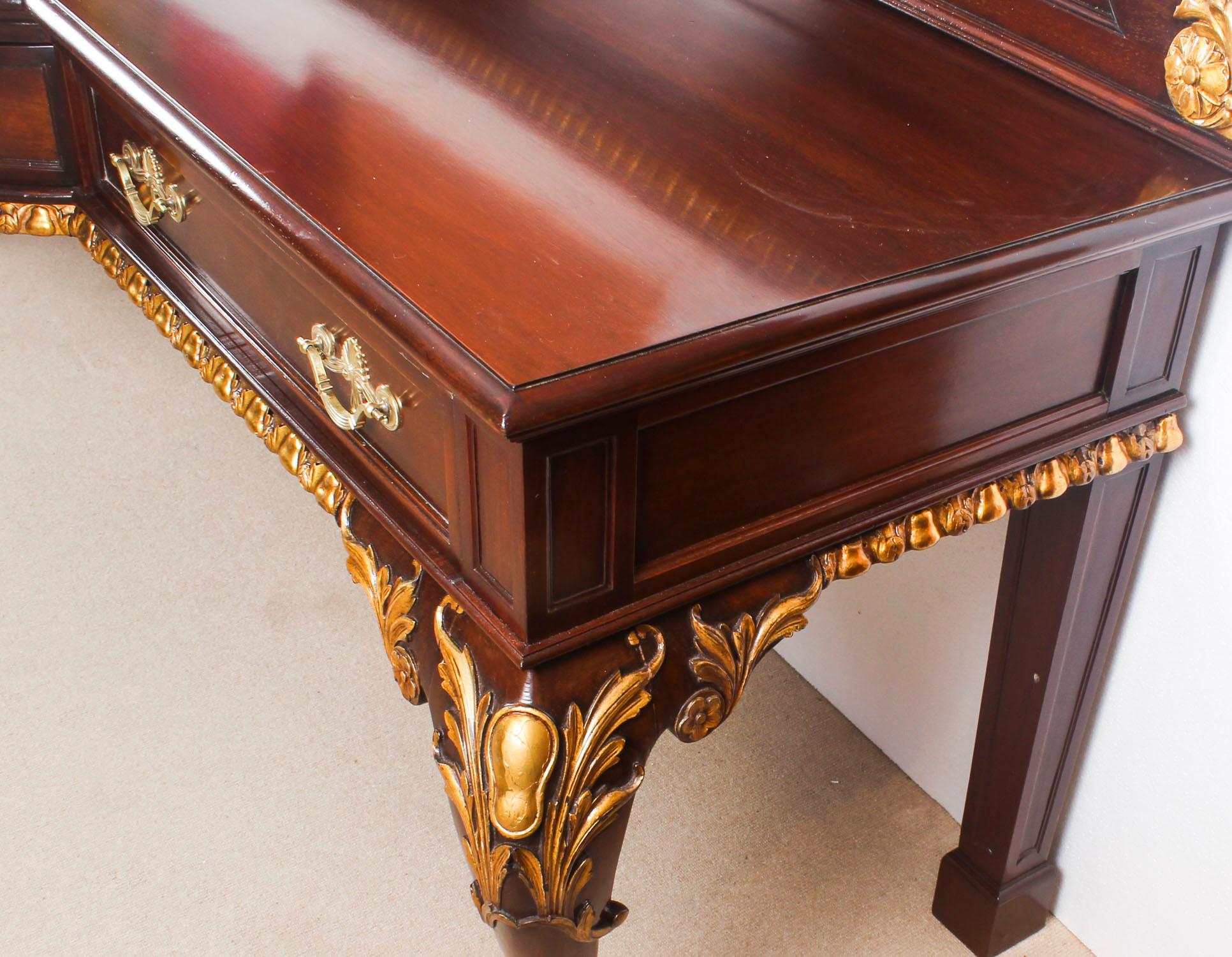 Antique Mahogany and Gilt Serving Table Sideboard, 19th Century 9