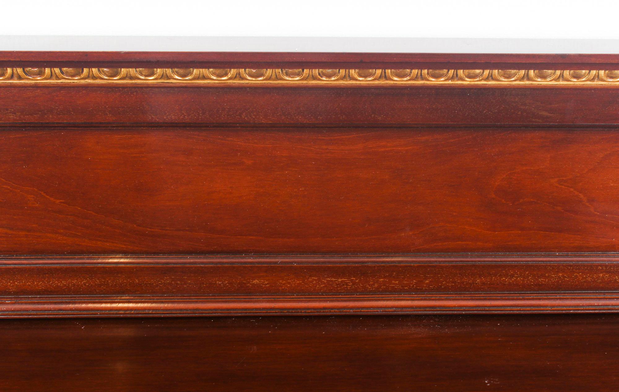 George II Antique Mahogany and Gilt Serving Table Sideboard, 19th Century