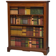 Antique Mahogany and Inlaid Open Bookcase