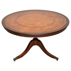 Antique Mahogany and Leather Tilt-Top Dining Table