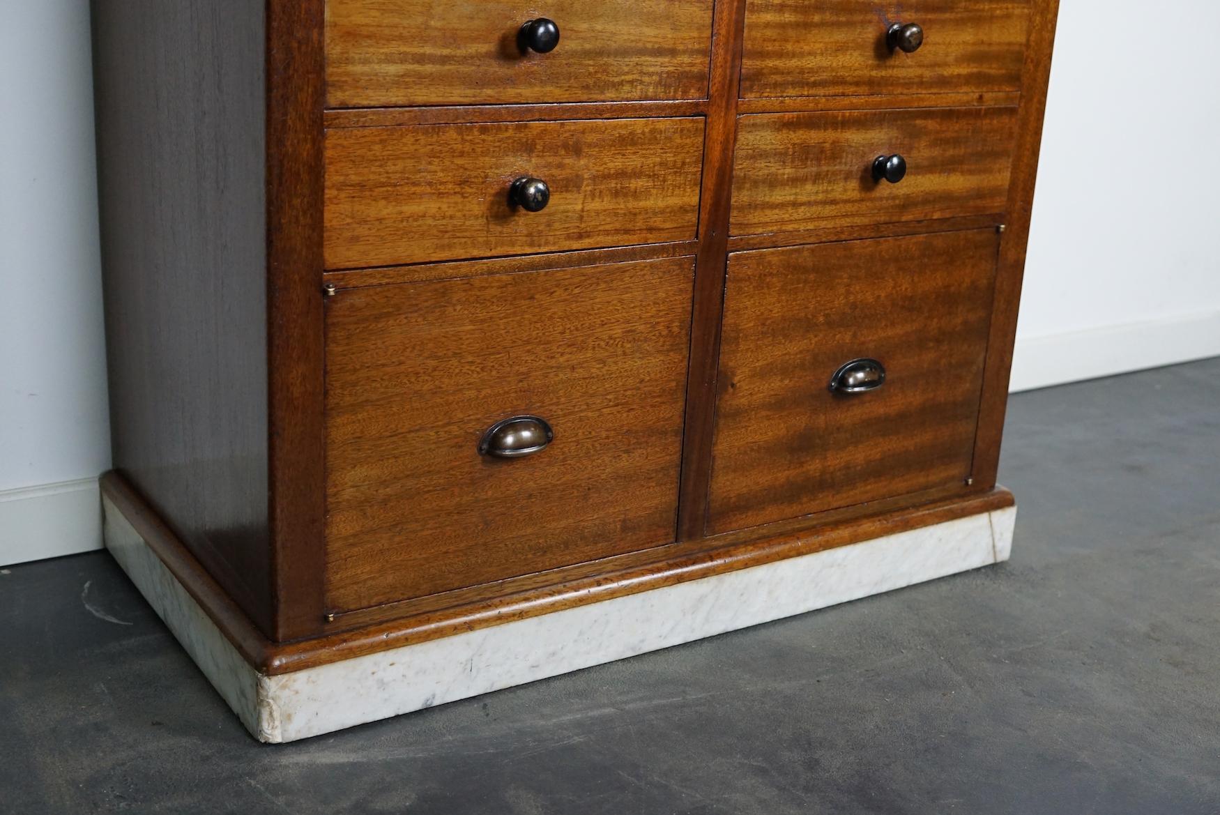 Antique Mahogany and Marble Dental / Dentist Cabinet, Amsterdam ca 1920 For Sale 5