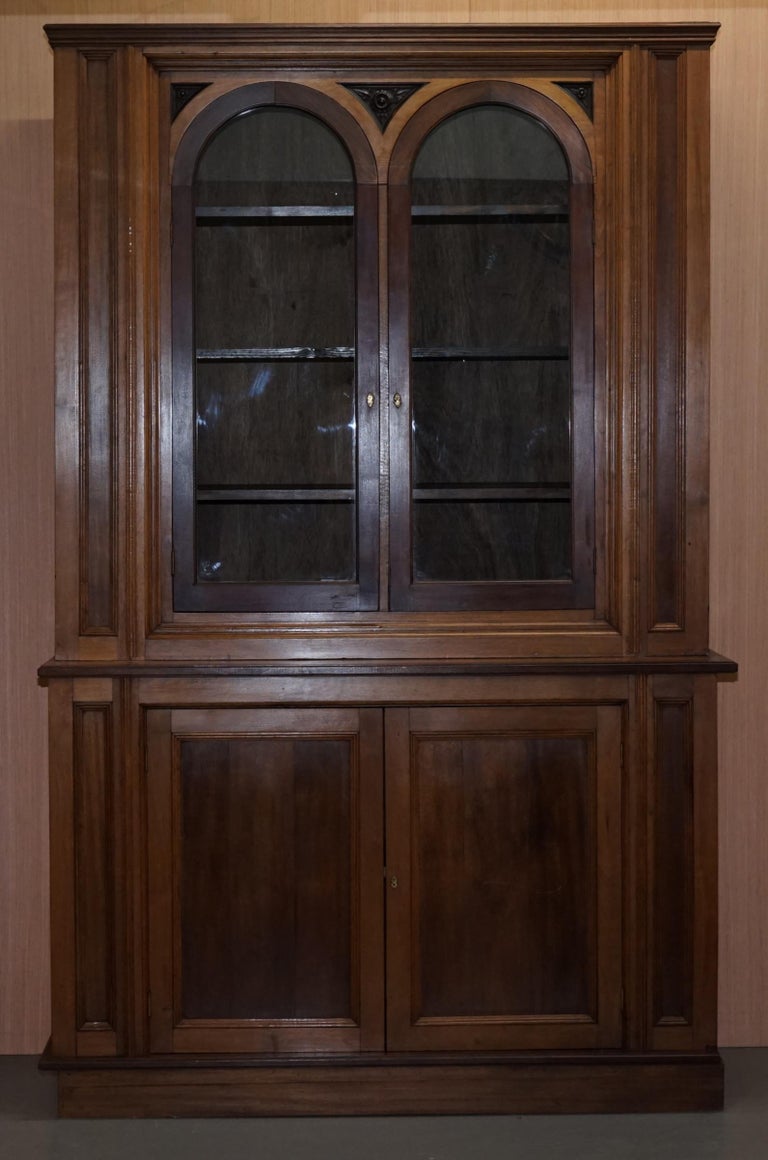 Antique Mahogany And Oak Dresser Bookcase Cabinet Cupboard Built