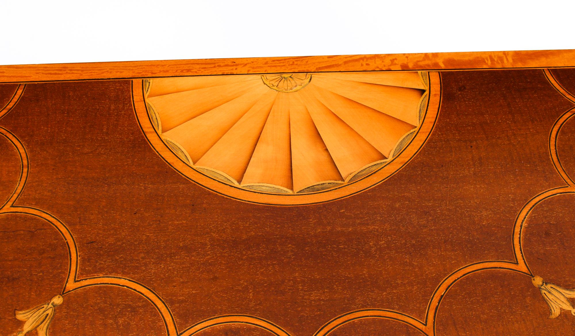 Antique Inlaid Serpentine Card Console Table 19th Century In Good Condition In London, GB
