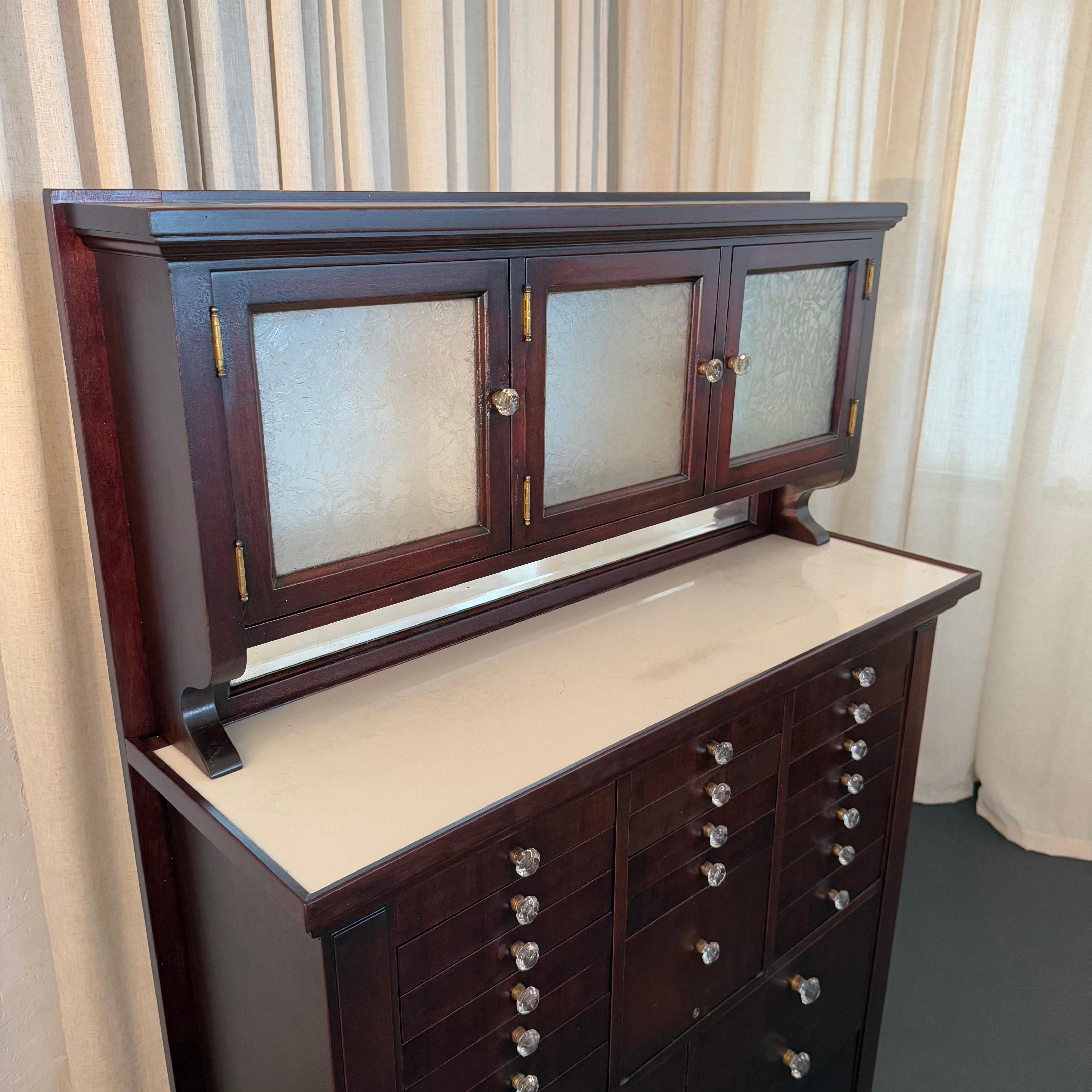 20th Century Antique Mahogany Apothecary Dentist Cabinet By The American Cabinet Company For Sale