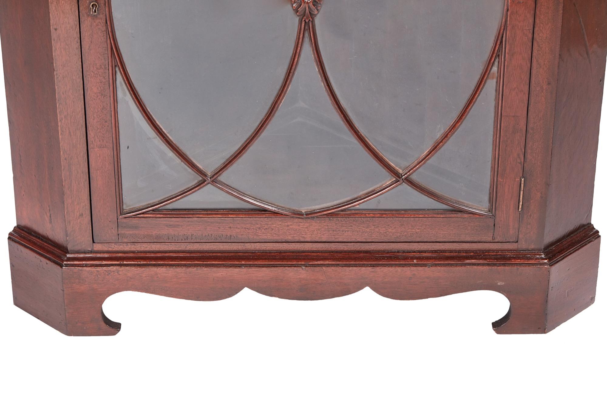 High Victorian Antique Mahogany Astragal Glazed Corner Cabinet