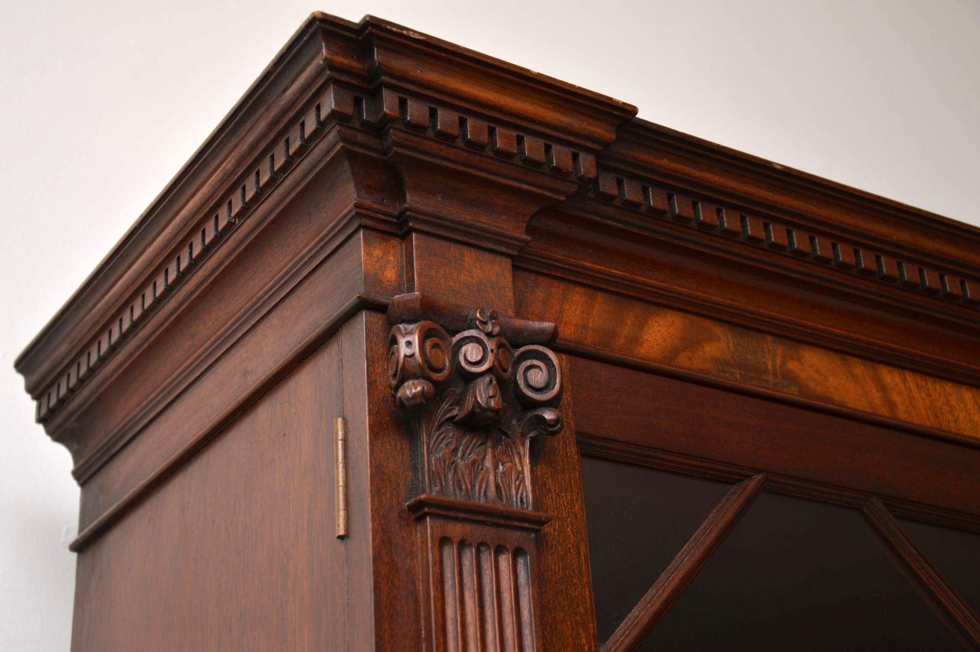 Mid-20th Century Antique Mahogany Astral Glazed Bookcase 