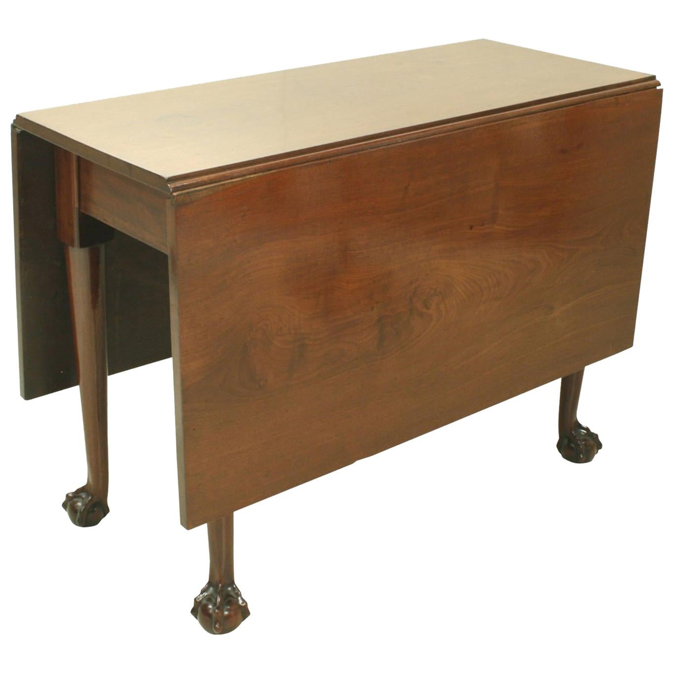 Antique Mahogany Ball and Claw DropLeaf Table For Sale at 1stDibs