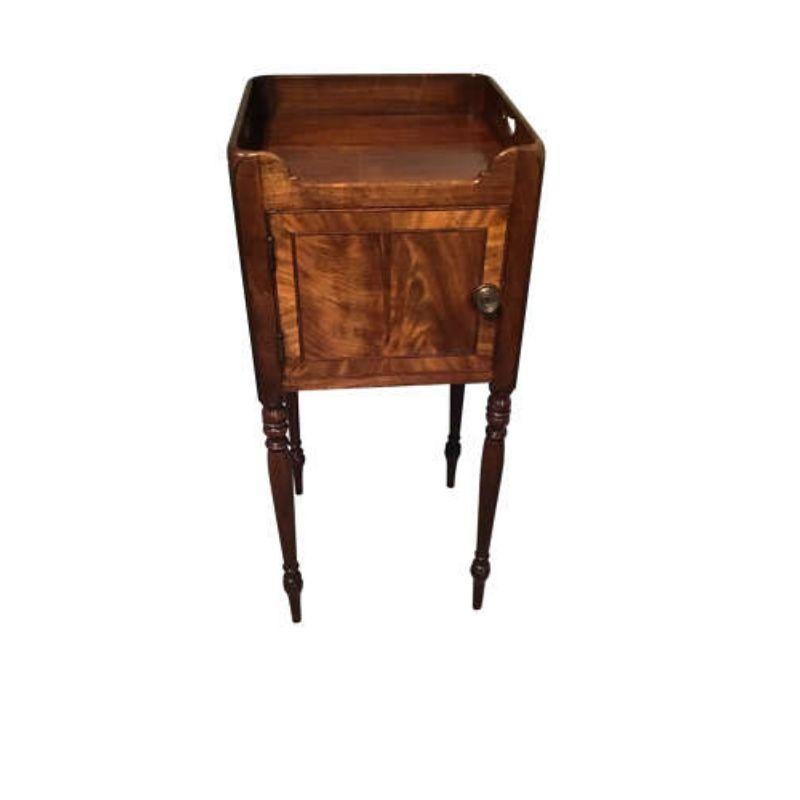 George III Antique Mahogany Bedside Cabinet For Sale