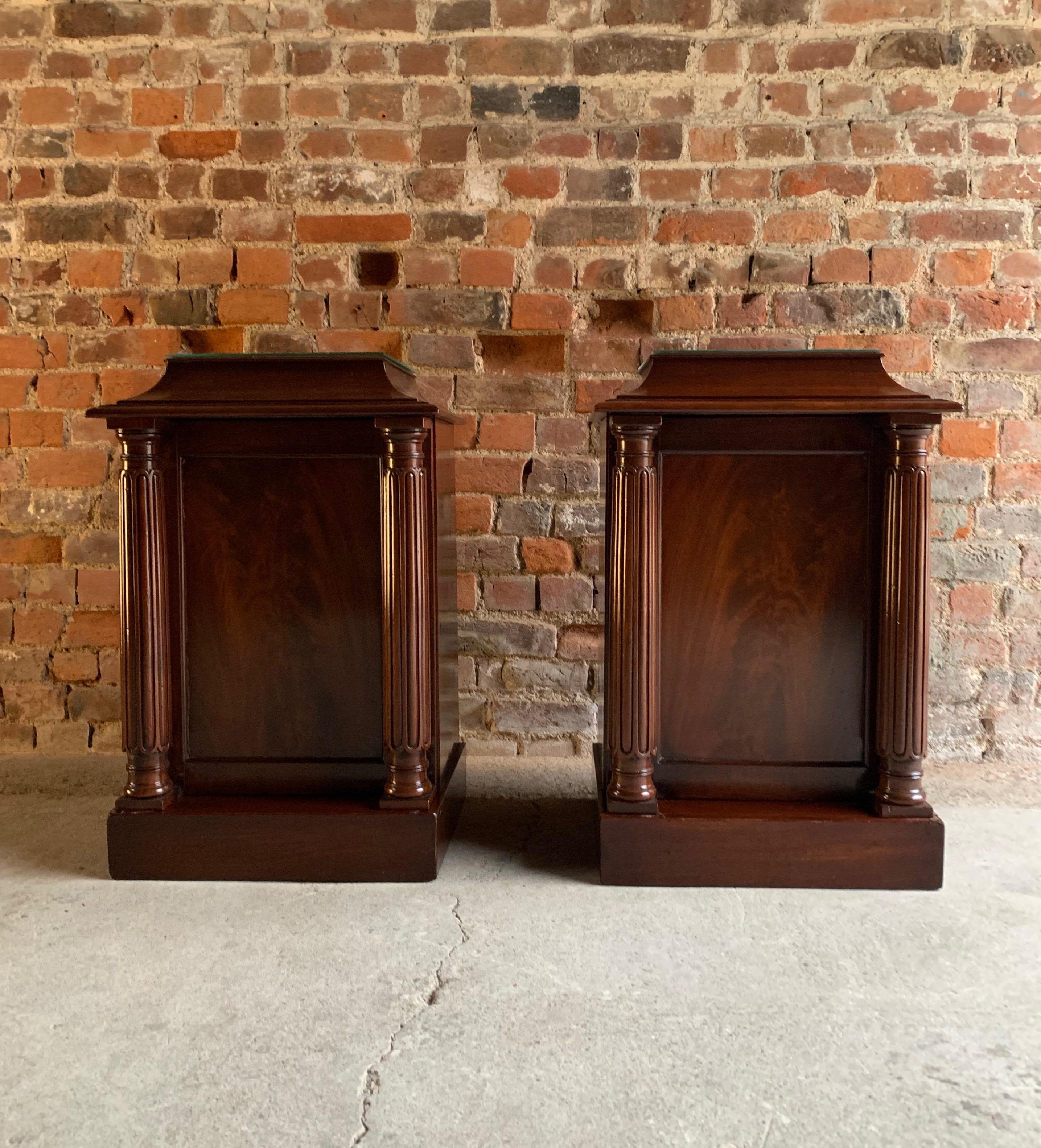 Antique Mahogany Bedside Cabinets Nightstands Tables 19th Century Victorian 4
