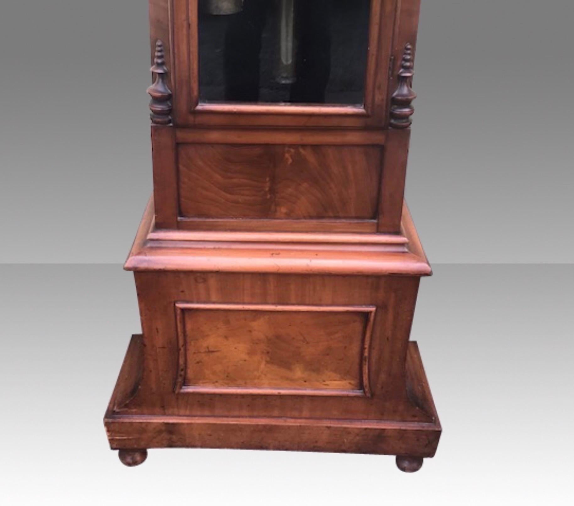 Antique Mahogany Belfast Grandfather Clock by Cahoon Bros In Good Condition In Antrim, GB