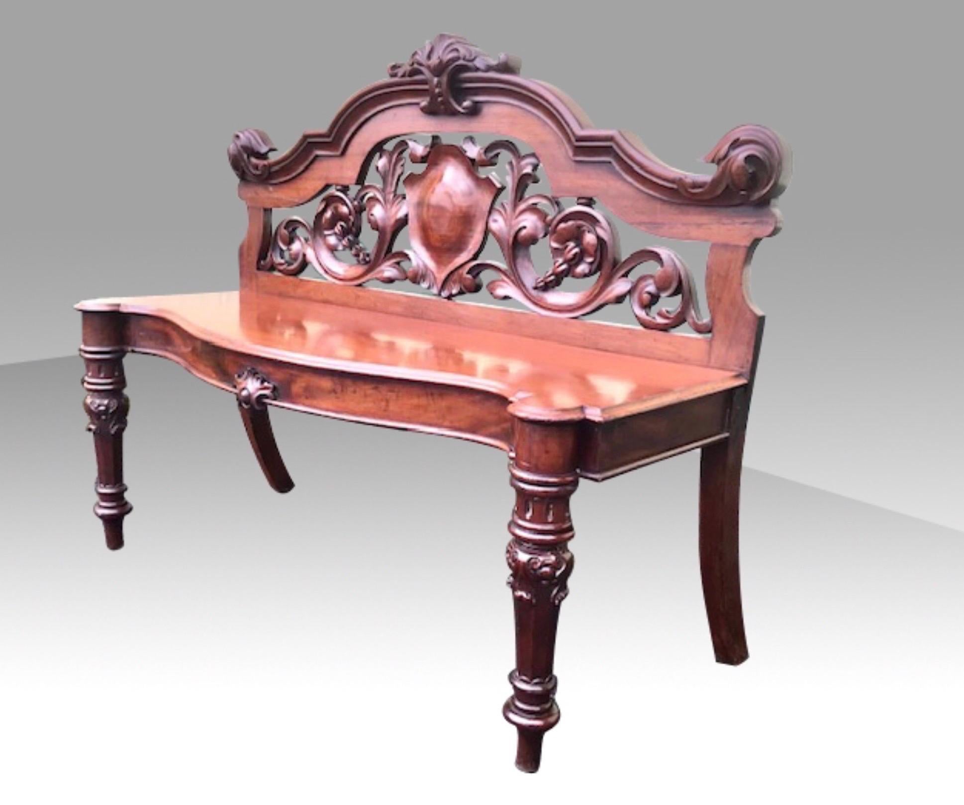 William IV Antique Mahogany Bench / Window Seat For Sale