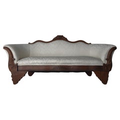 Antique Mahogany Biedermeier Settee Sofa
